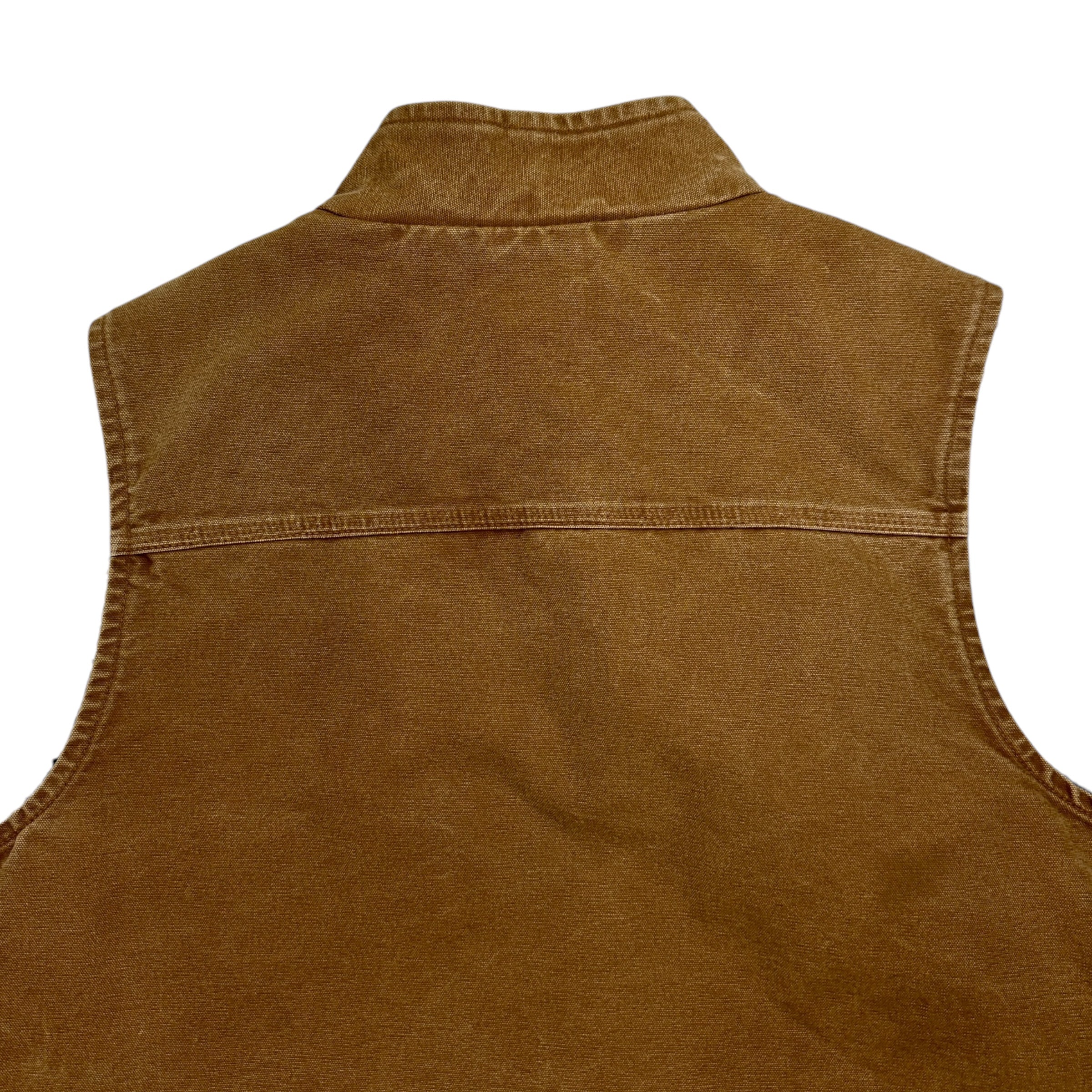 Vintage Carhartt Fleece Lined Insulated Vest Dark Tan