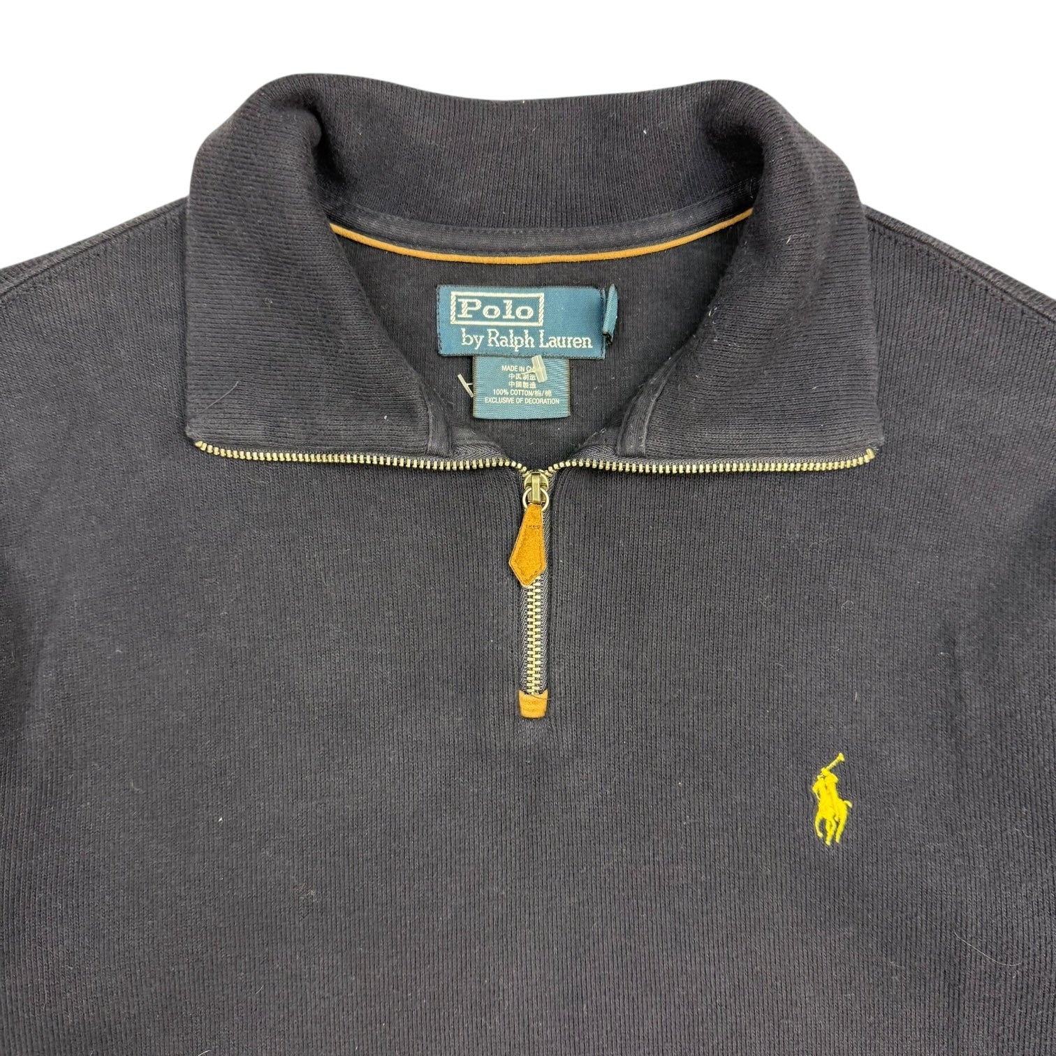 Vintage Polo Ralph Lauren Quarter Zip Sweater Navy Blue