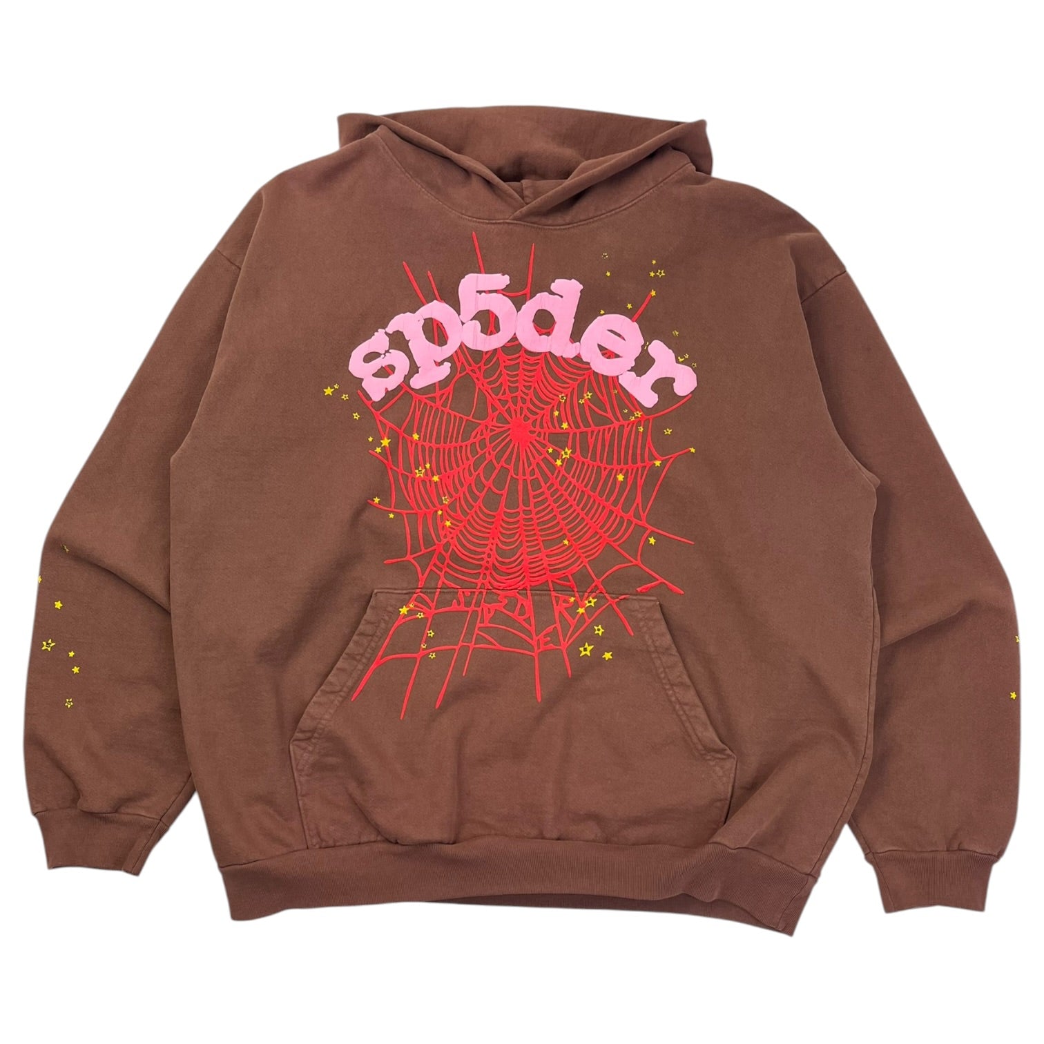 Sp5der Worldwide Web Hoodie Brown