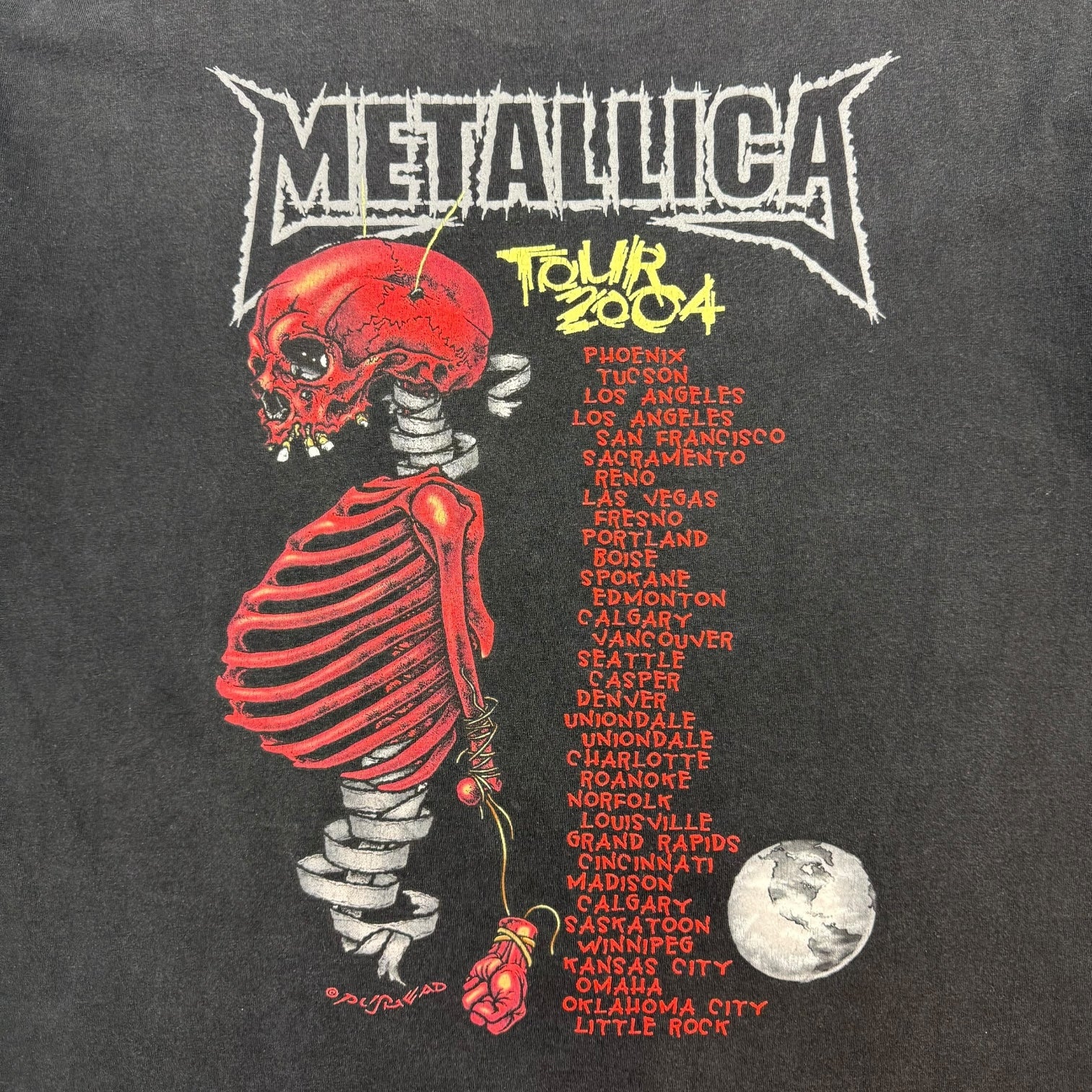 2004 Metallica Tour Pushead Tee Black