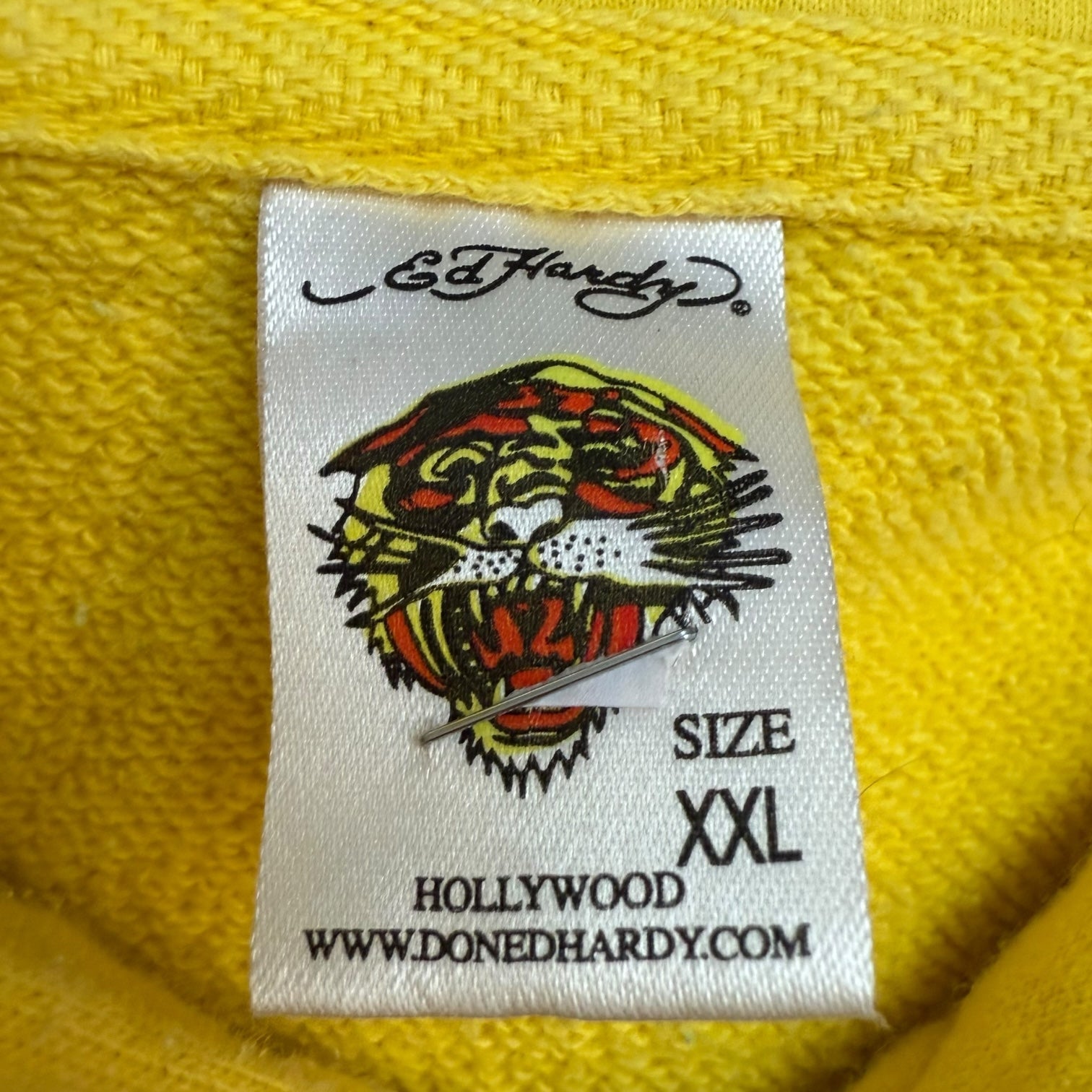 Vintage Y2K Ed Hardy By Christian Audigier Zip Up Hoodie Yellow