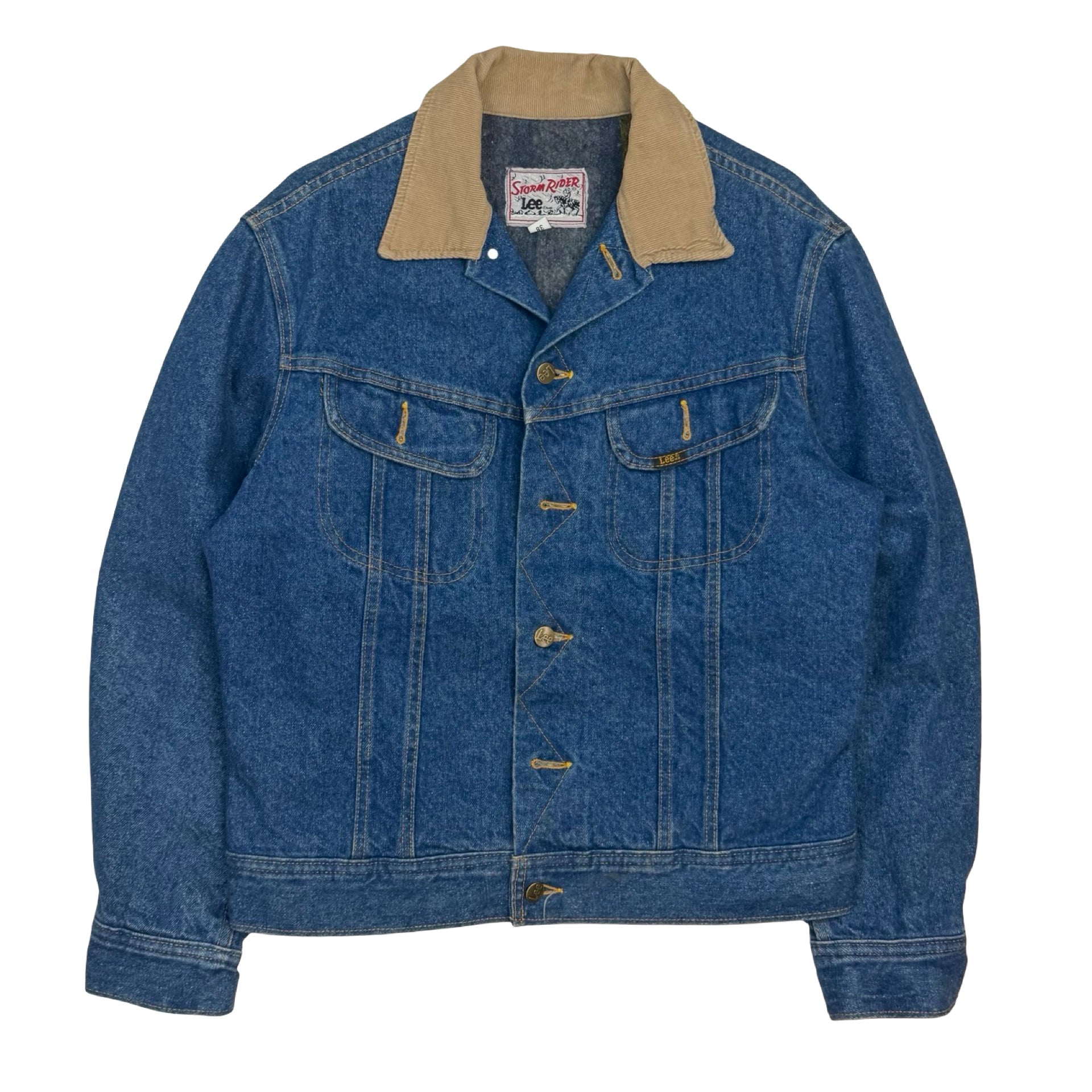 Vintage Lee Storm Rider Denim Trucker Jacket Dark Blue