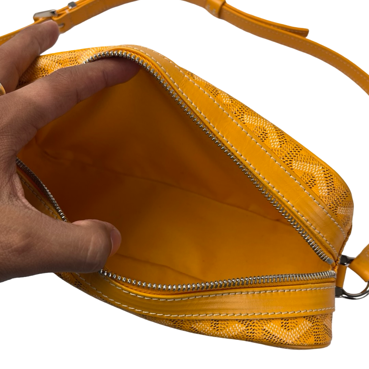 Goyard Cap Vert Crossbody Goyardine Yellow