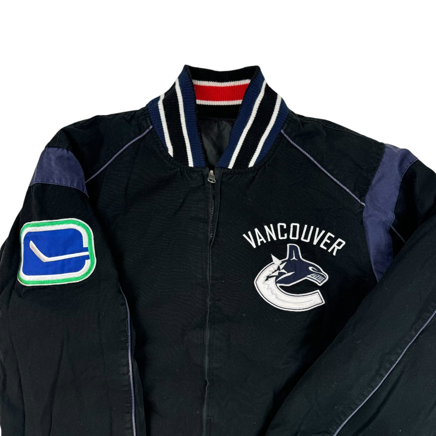 Vintage Reversible Vancouver Canucks Logo Varsity Jacket Black