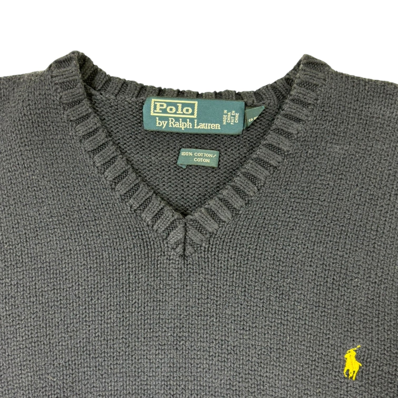 Vintage Polo Ralph Knit Cotton Sweater Vest Navy