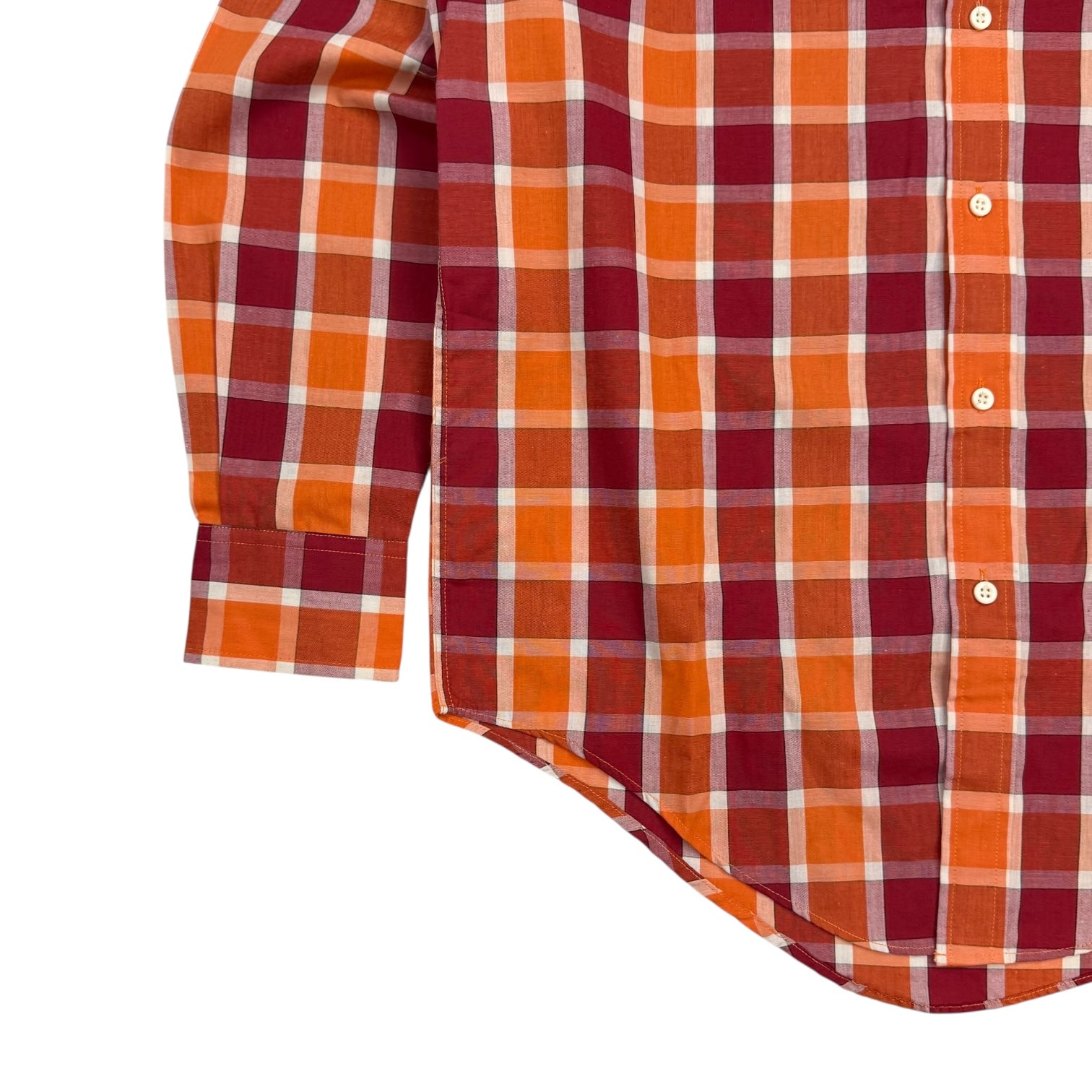 Vintage Yves Saint Laurent Plaid Button Up Orange/Red
