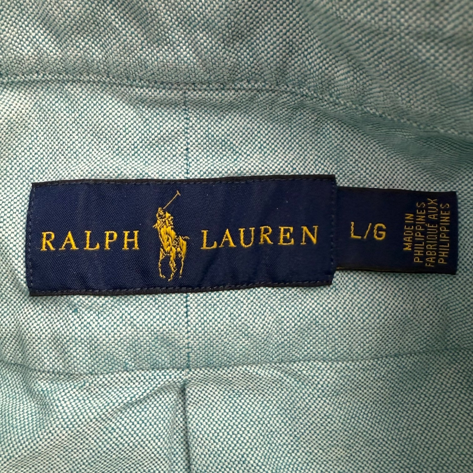 Vintage Ralph Lauren Polo Button Up Shirt Light Blue