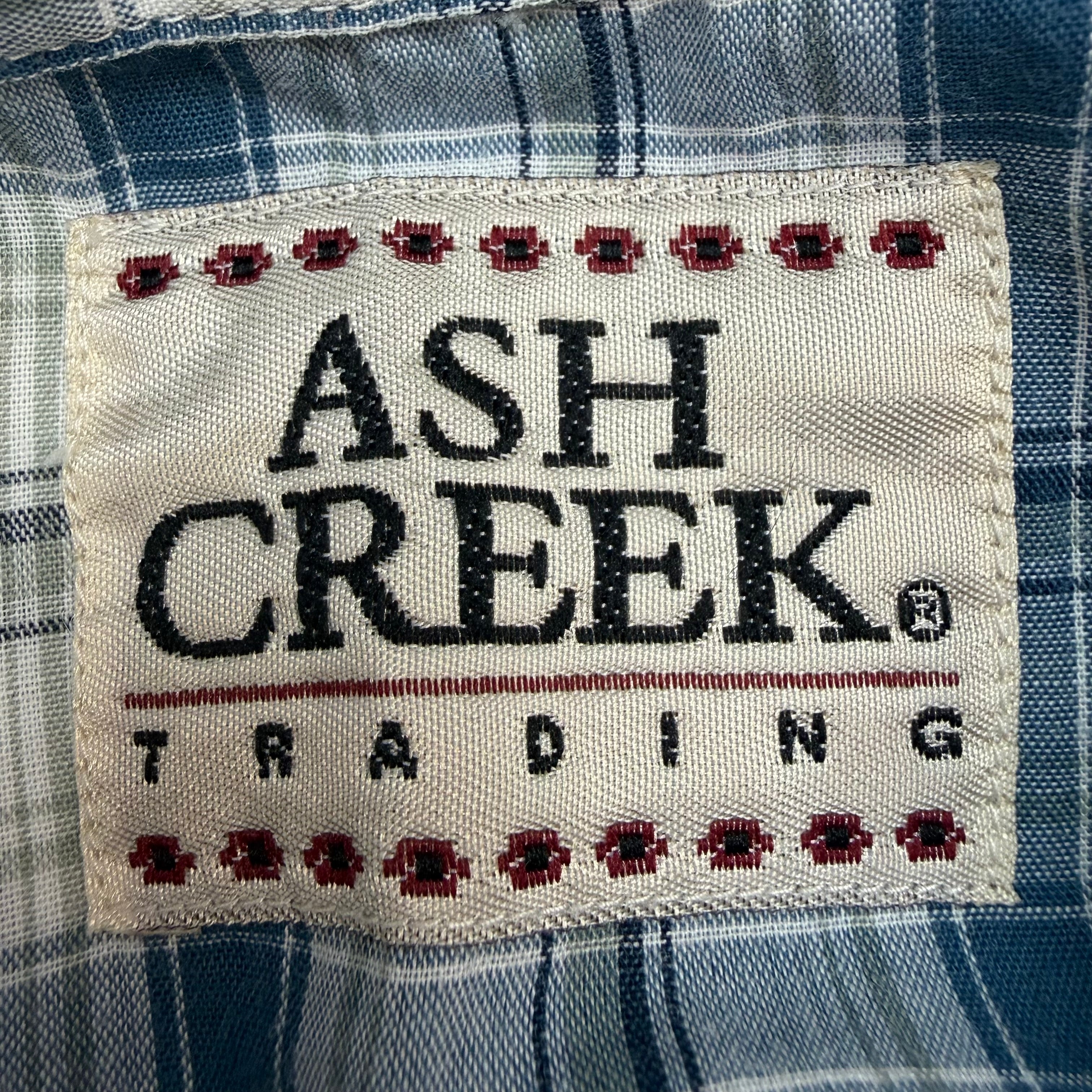 Vintage Ash Creek Short Sleeve Snap Button Up Blue/White