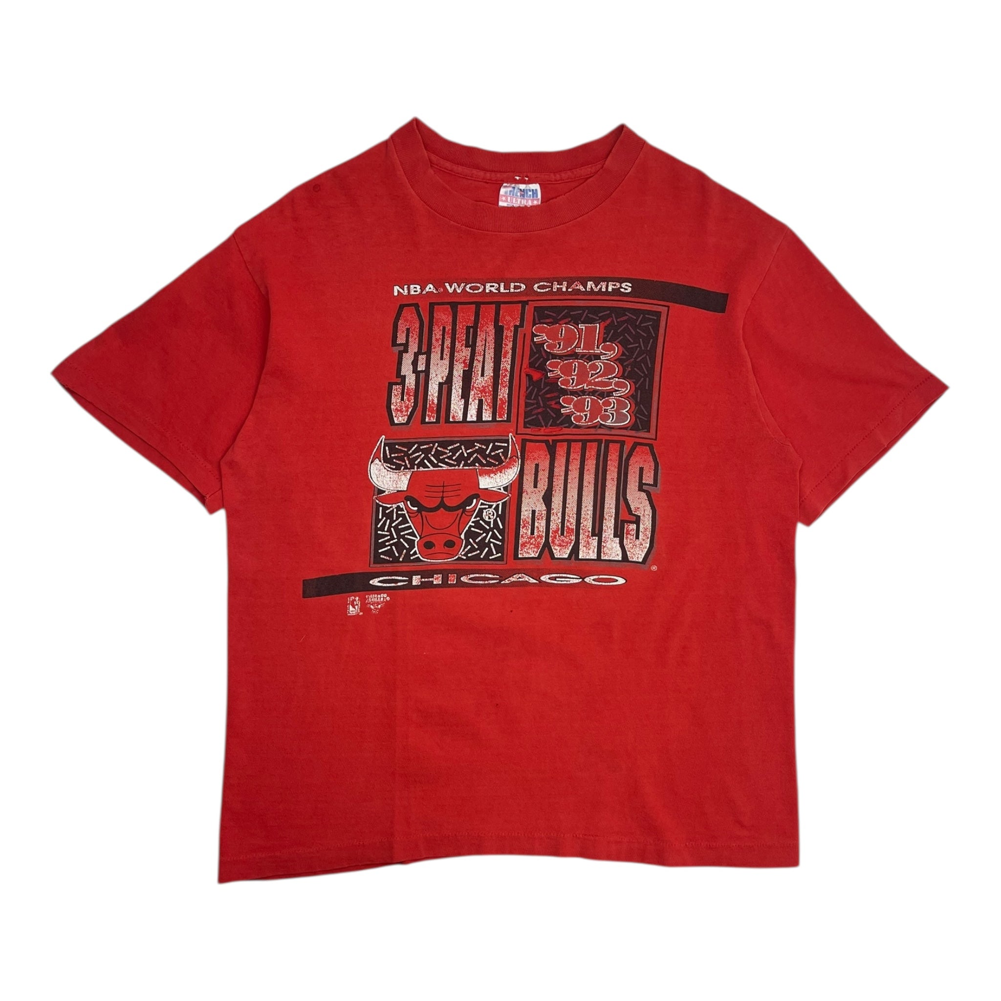Vintage Chicago Bulls 3-Peat World Champs Shortsleeve Tee Red