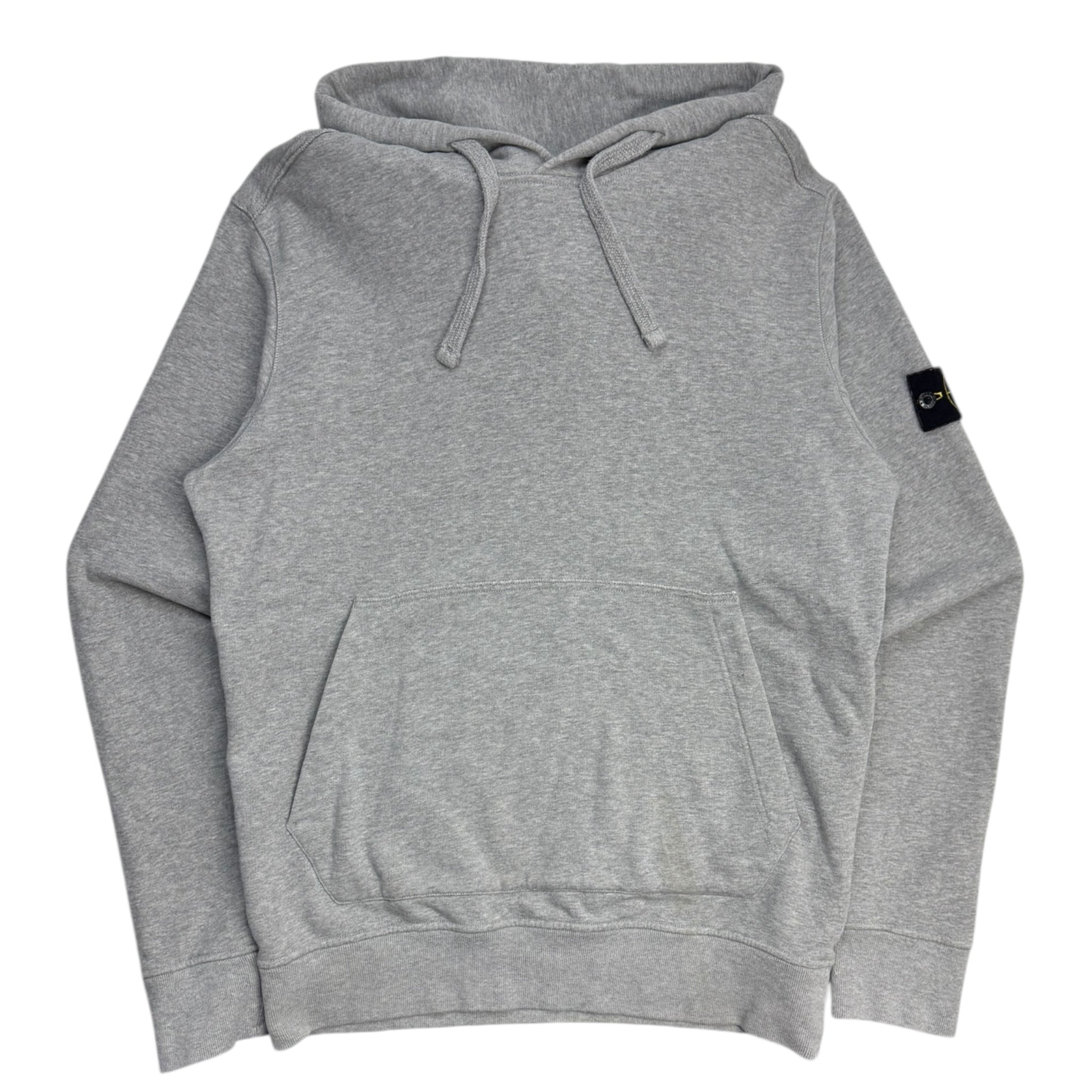 Stone Island Logo Patch Drawstring Hoodie Grey