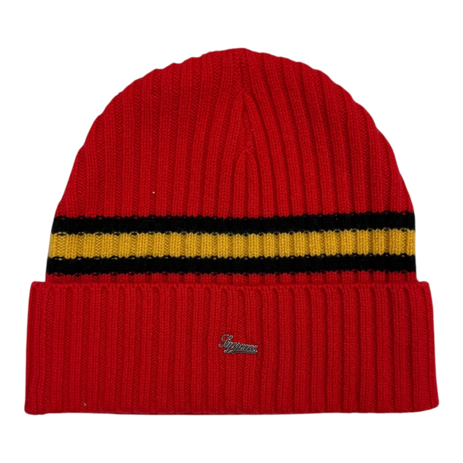 Supreme Stripe Cashmere Beanie Red