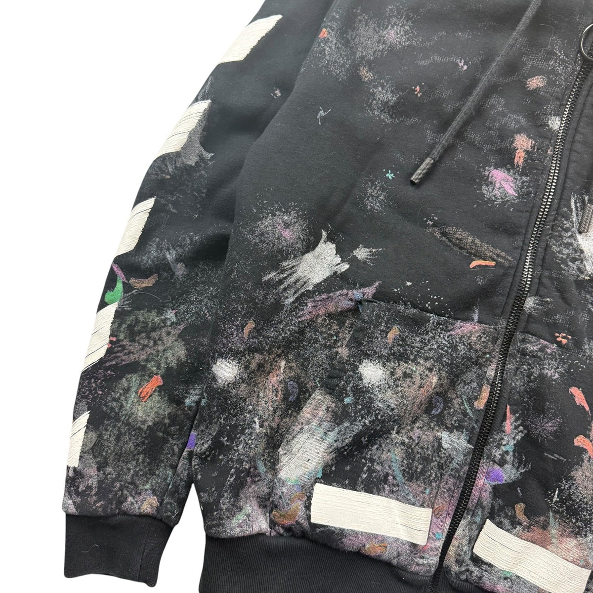 Off-White Galaxy Brushed “Seeing Things” Zip Up Hoodie Black