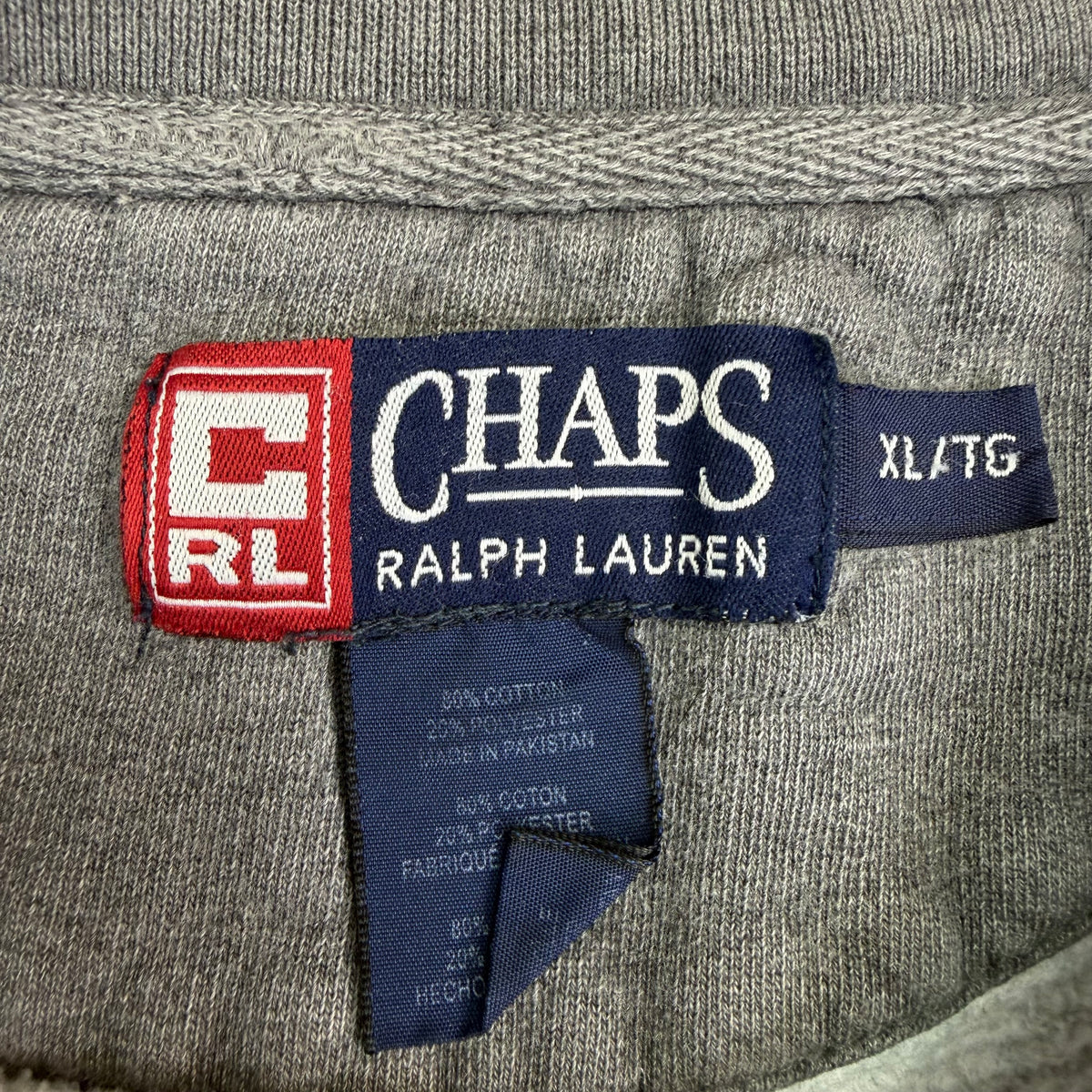 Vintage Chaps Ralph Lauren Embroidered Crewneck Washed Grey