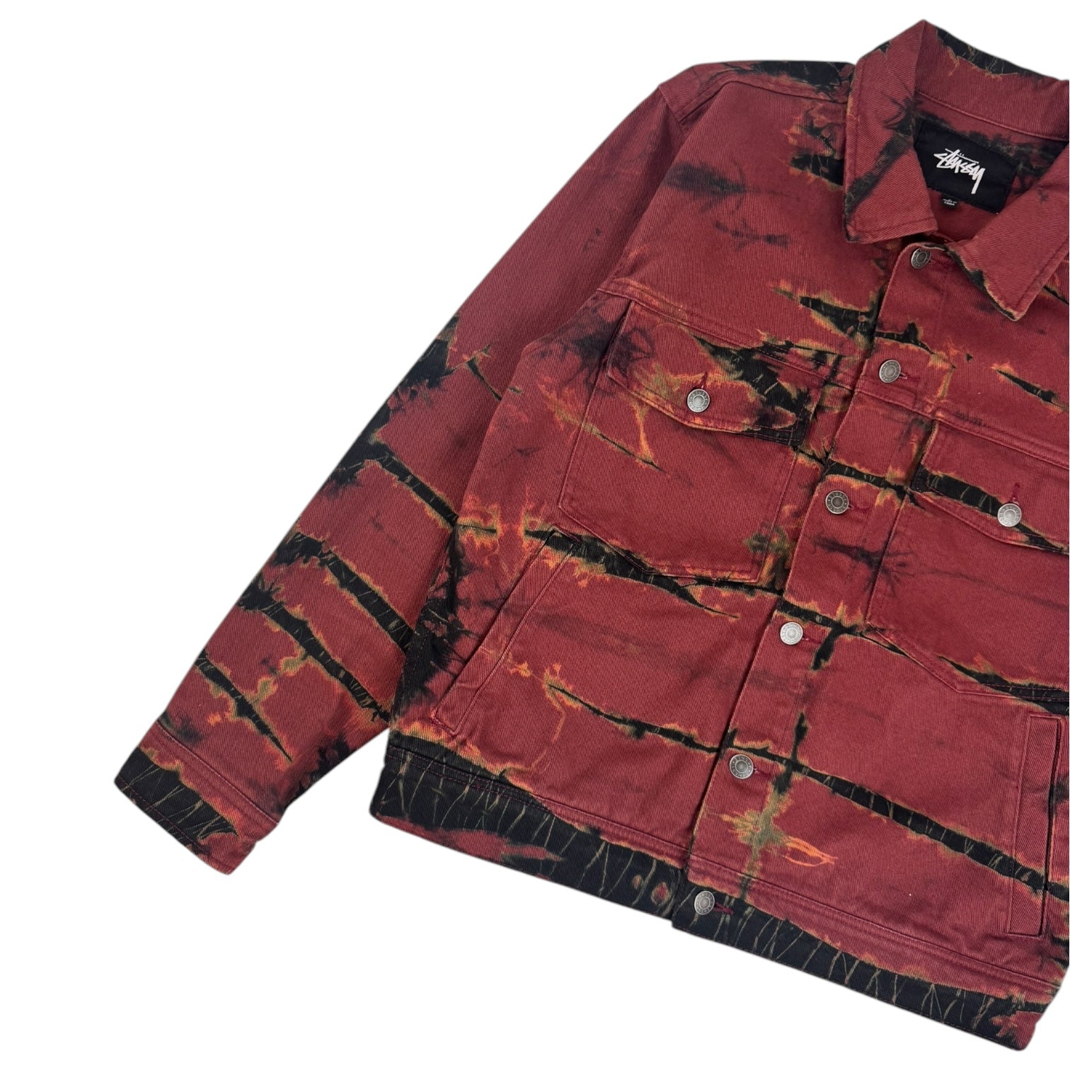 Stüssy Rip Dye Ranch Jacket Maroon