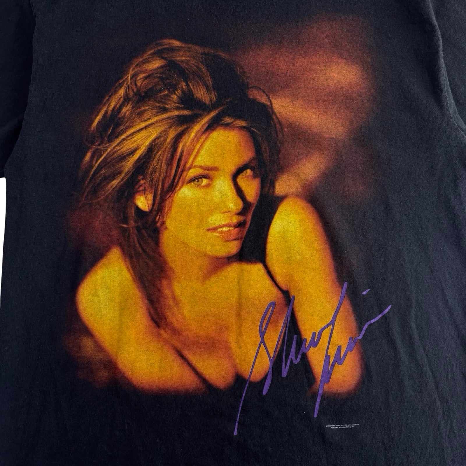 1998 Shania Twain Portrait T-Shirt Black