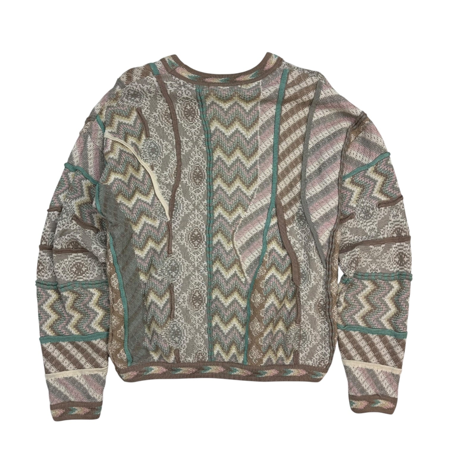 Vintage Tundra Cable Knit Sweater Brown/Green