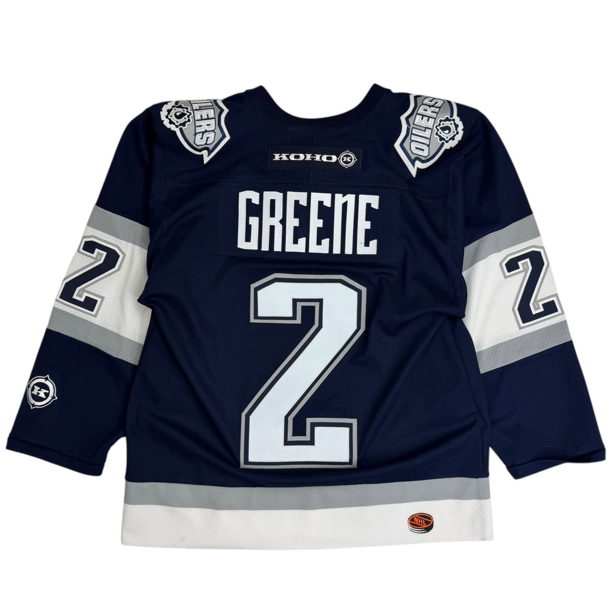Vintage Edmonton Oilers Oil Drop Mike Greene Jersey Navy