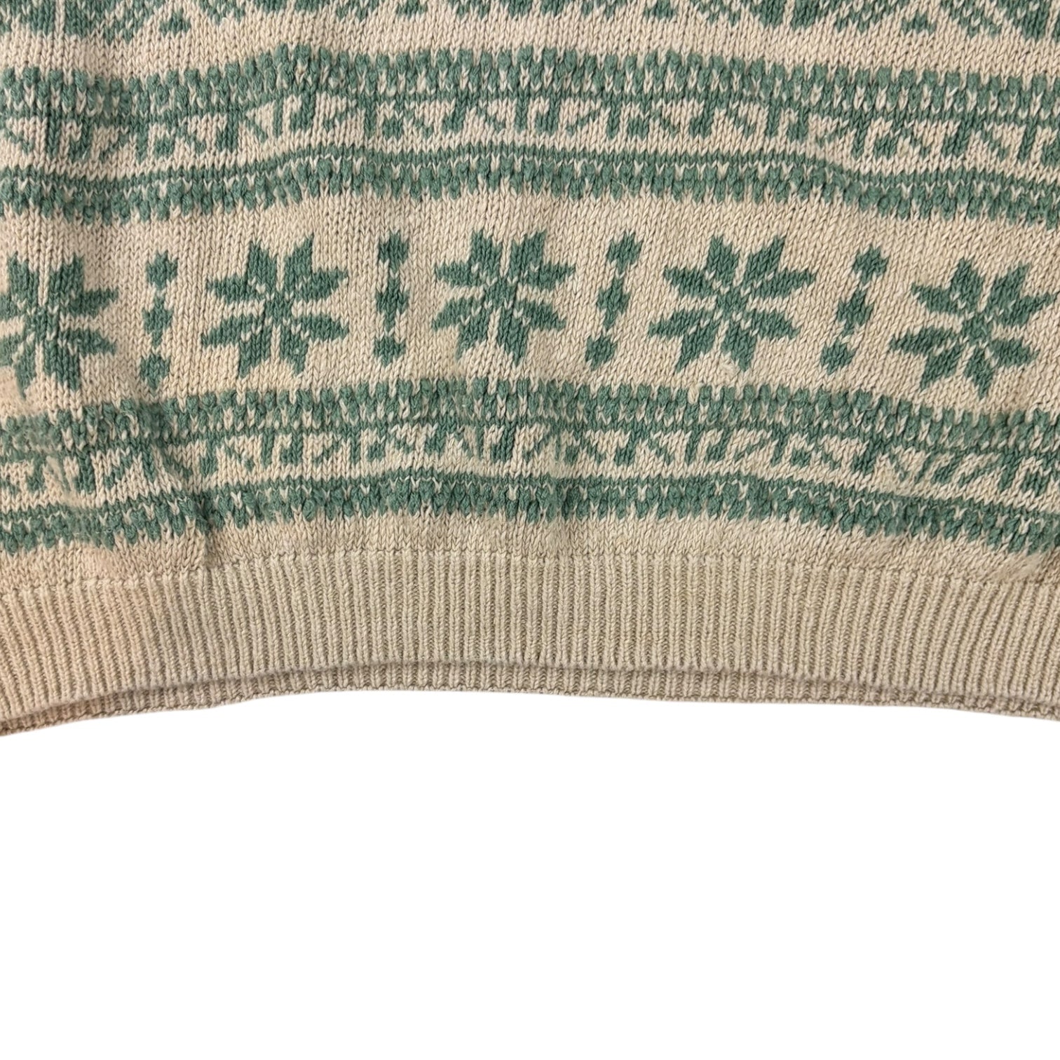 Vintage Christopher Rand Fair Isle Linen Sweater Cream/Teal