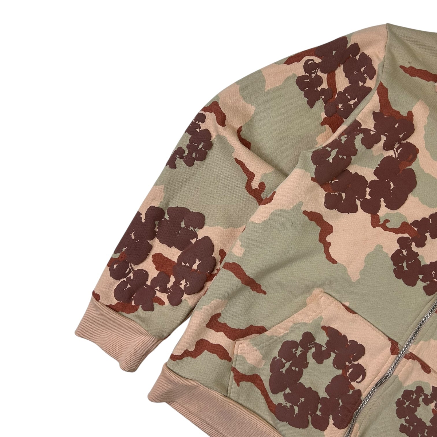 Denim Tears Cotton Wreath Zip Up Hoodie Brown Camo