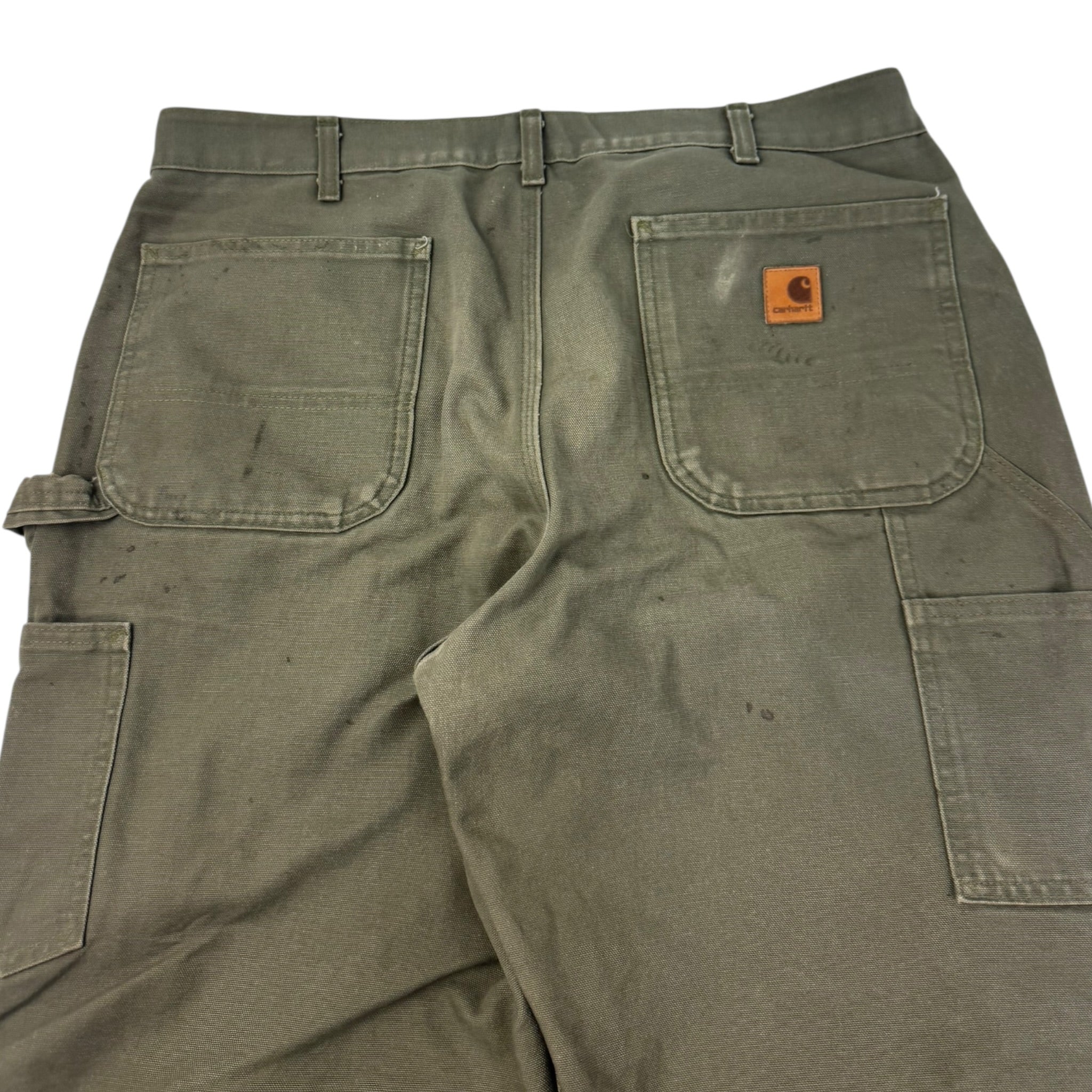 Vintage Carhartt Canvas Carpenter Bottoms Olive Green
