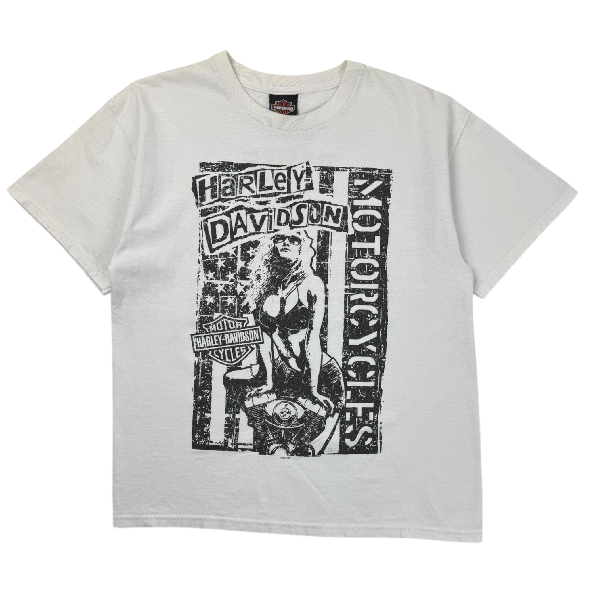 Harley Davidson Pin Up Biker Art T-Shirt