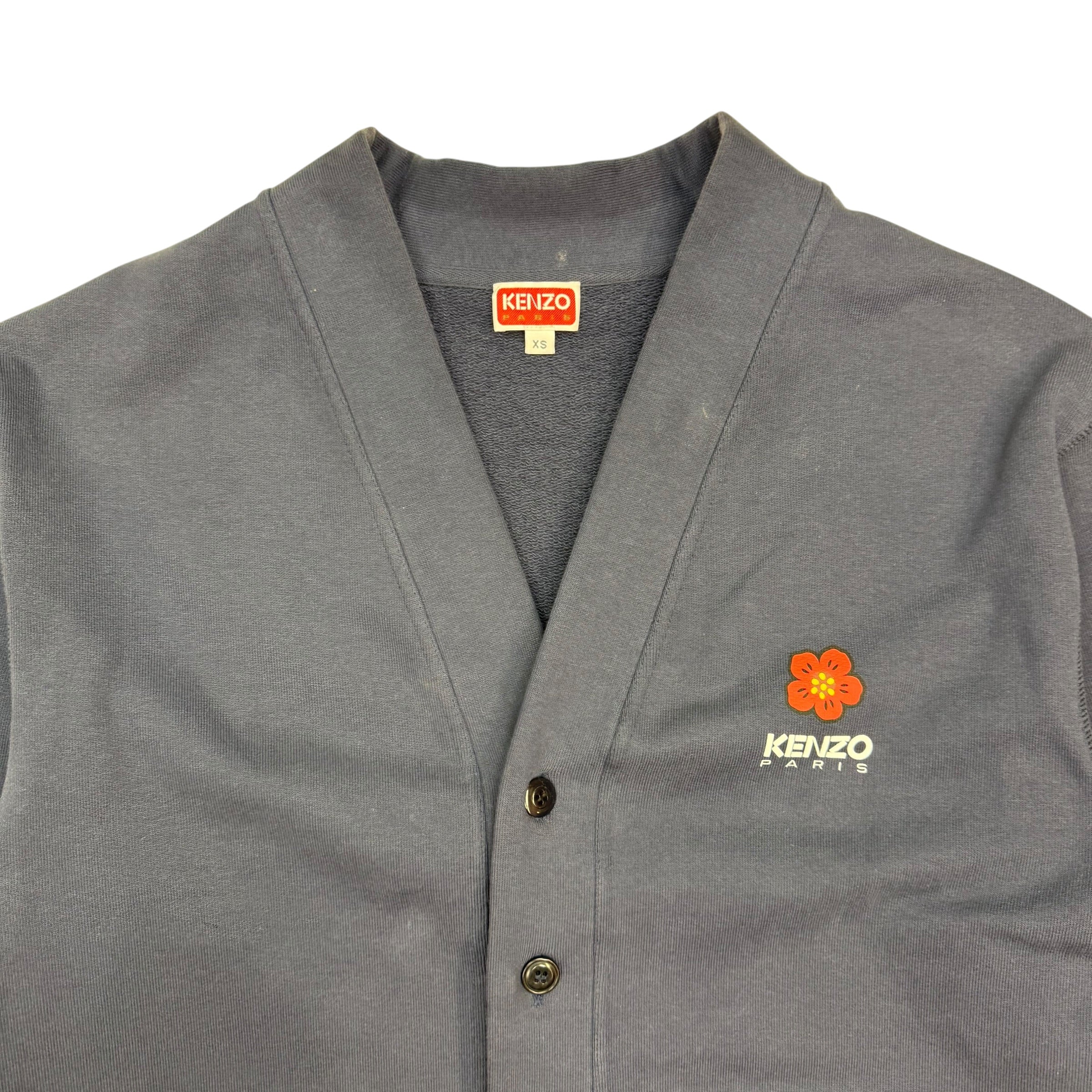 Kenzo Nigo Bloke Flower Cardigan Navy Blue