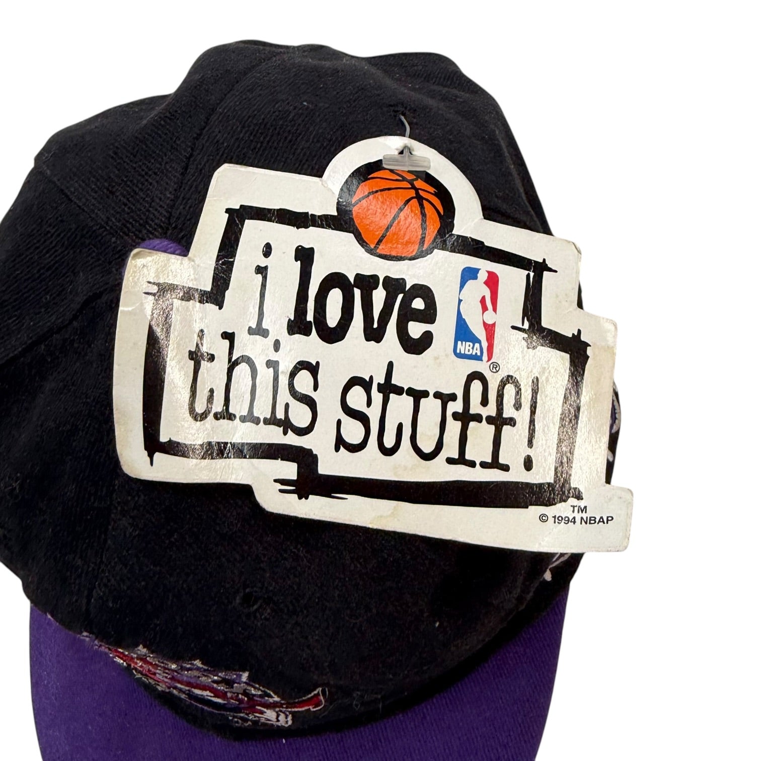 1994 Toronto Raptors First Pick Strapback Hat Black/Purple