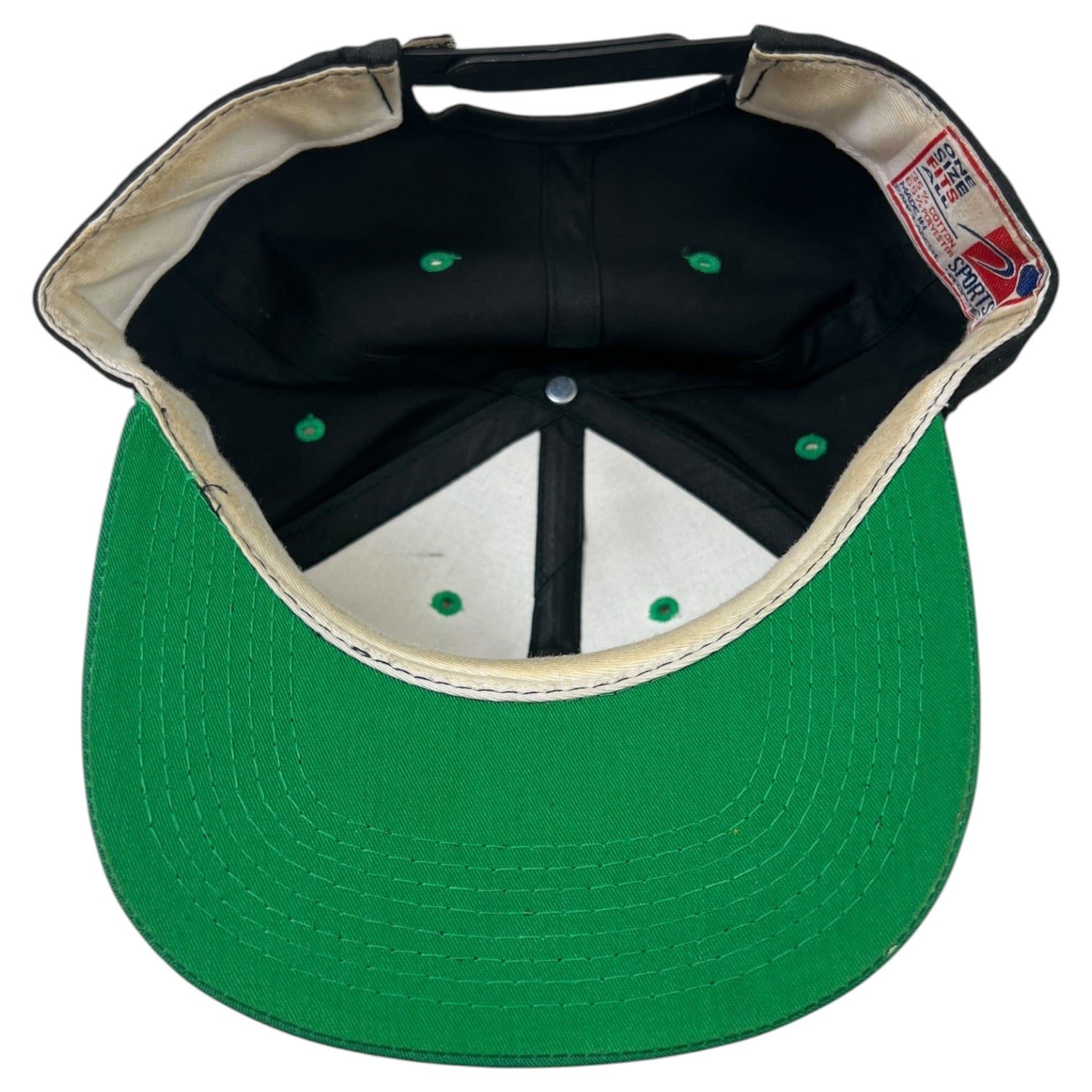 Vintage 90’s NBC Snapback Hat Black/Green