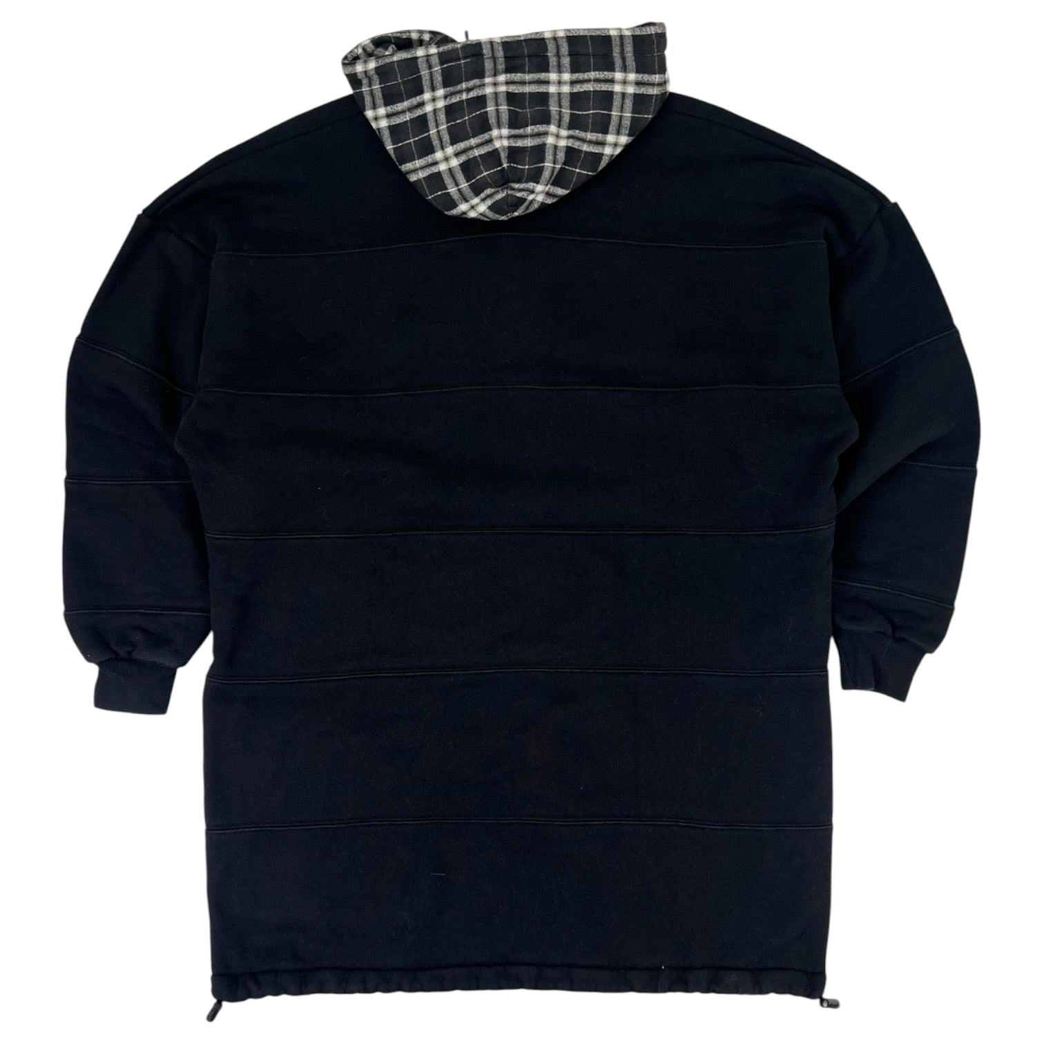 Balenciaga Plaid Hood Oversized Sweatshirt Black