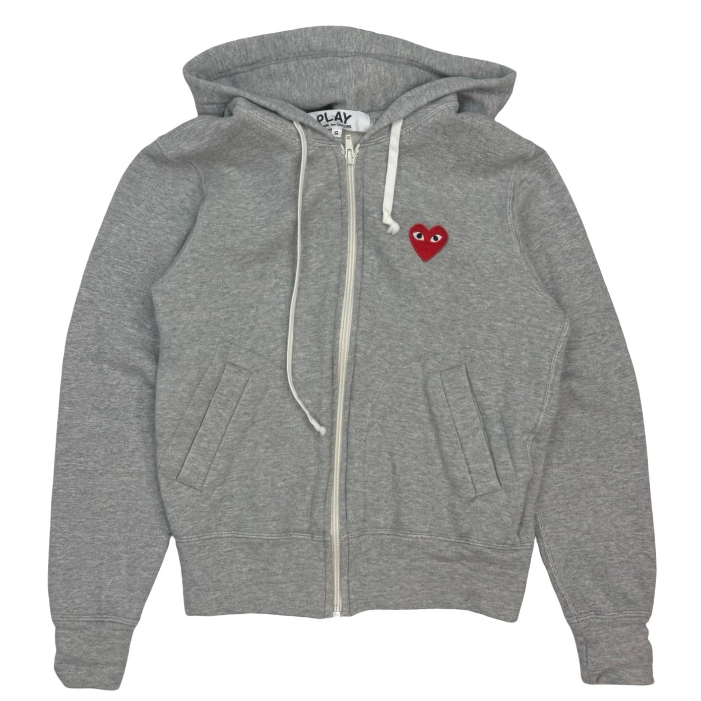 (W) Comme Des Garçons PLAY Zip Up Hoodie Grey