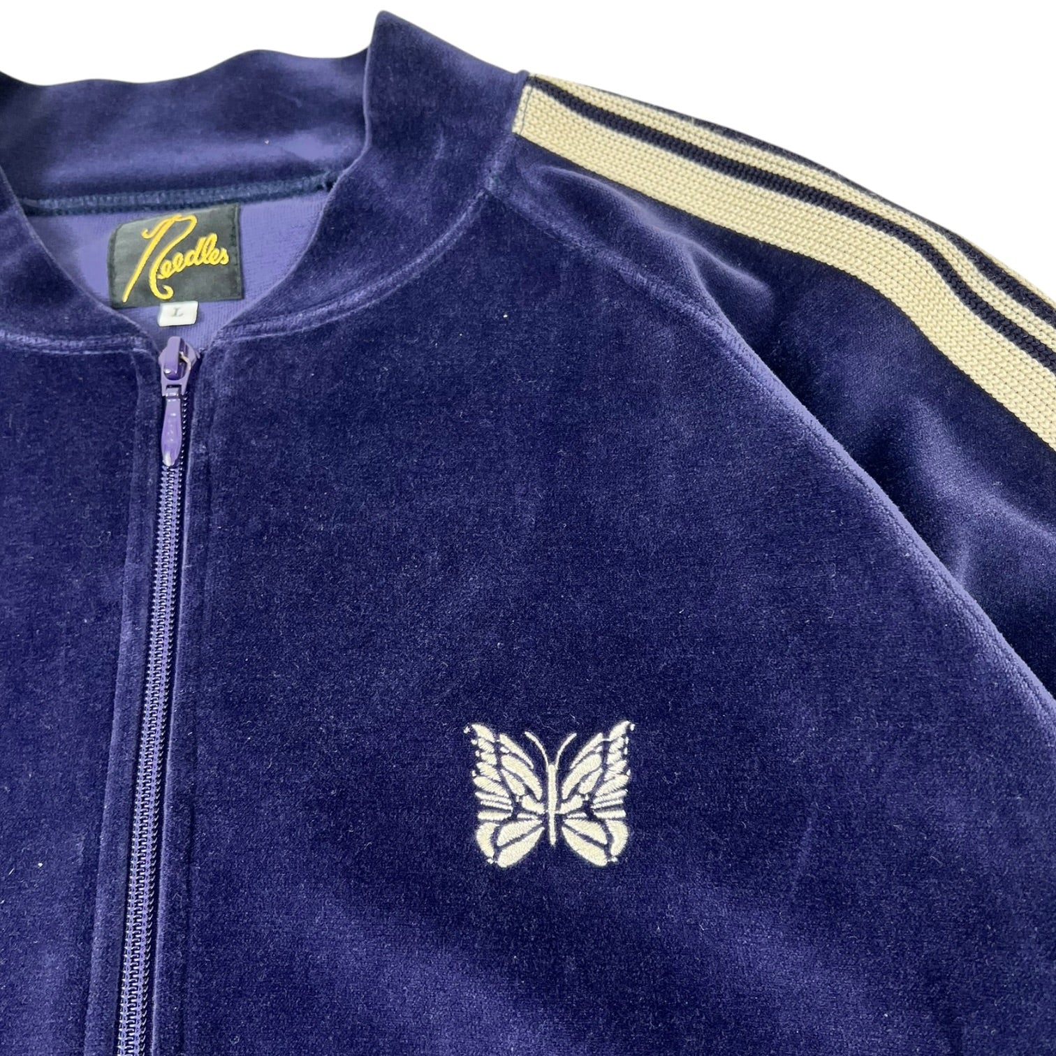 トップス NEEDLES RIB COLLAR TRACK JACKET Needles Rib Collar Track Jacket Purple
