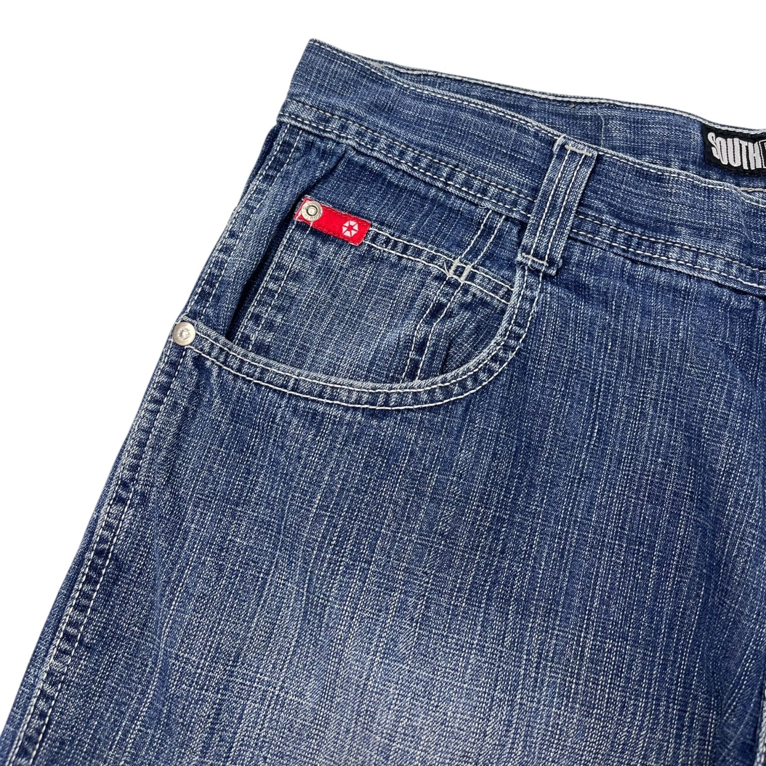 Vintage Y2K Southpole Denim Shorts Blue/White