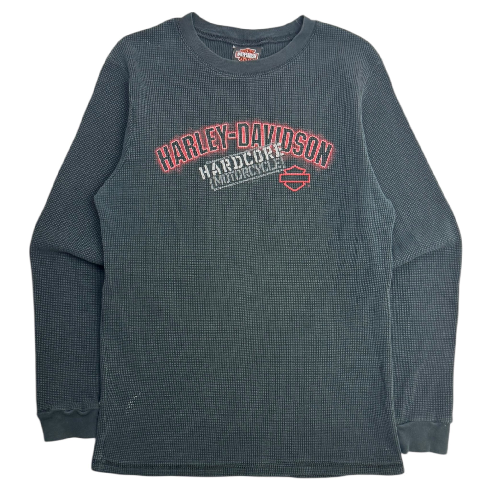 Y2K Harley Davidson “Hardcore” Waffle Knit Longsleeve