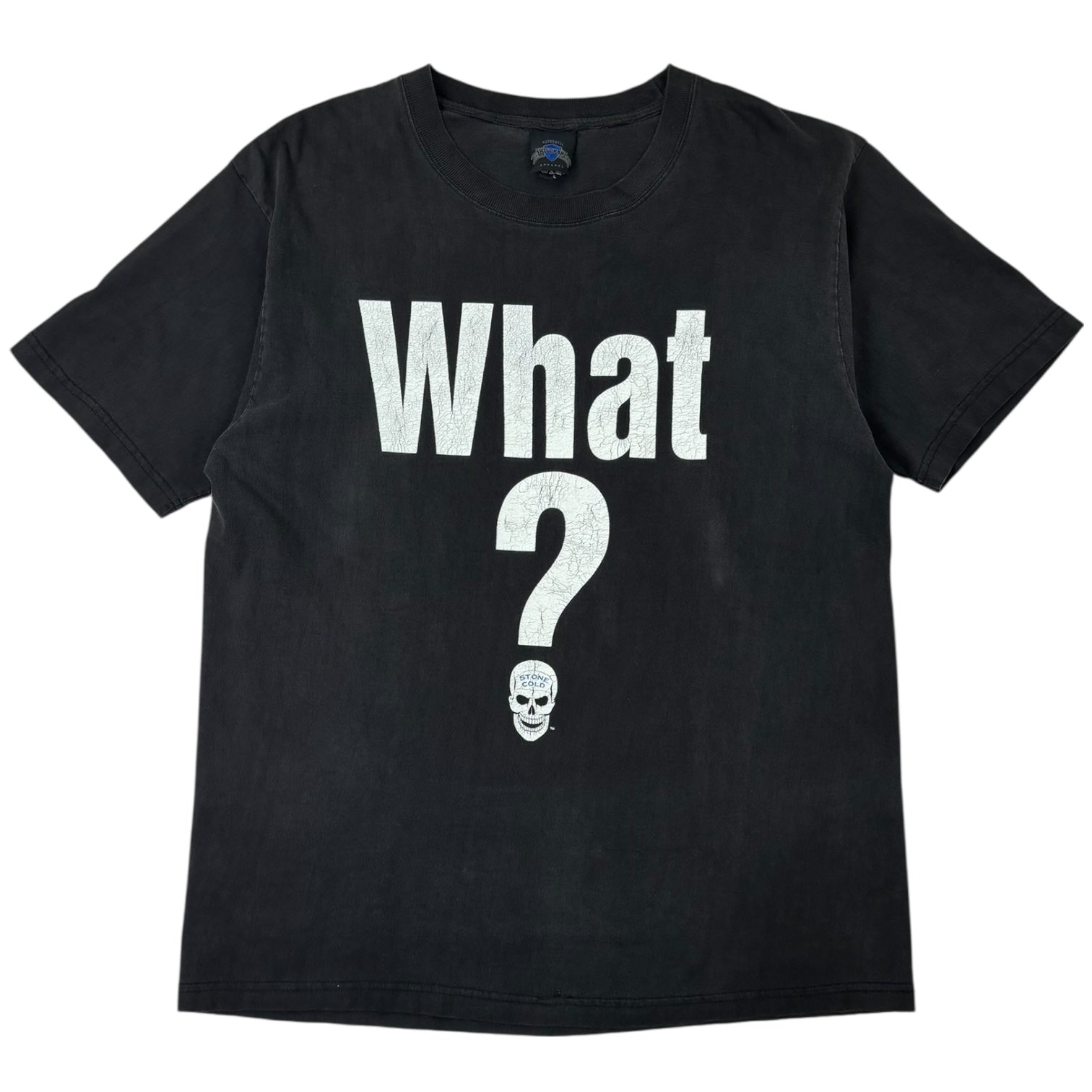 Vintage 2002 WWF “What?” Stone Cold Steve Austin T-Shirt Black