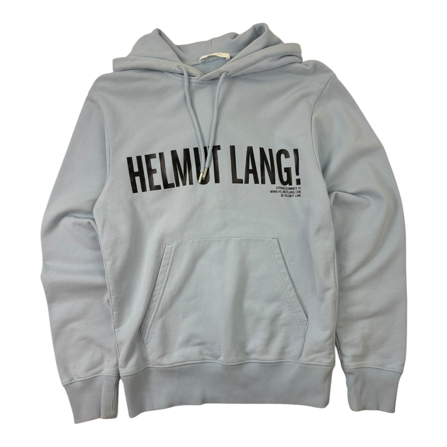 Helmut Lang SS19 Exclamation Hoodie Light Blue