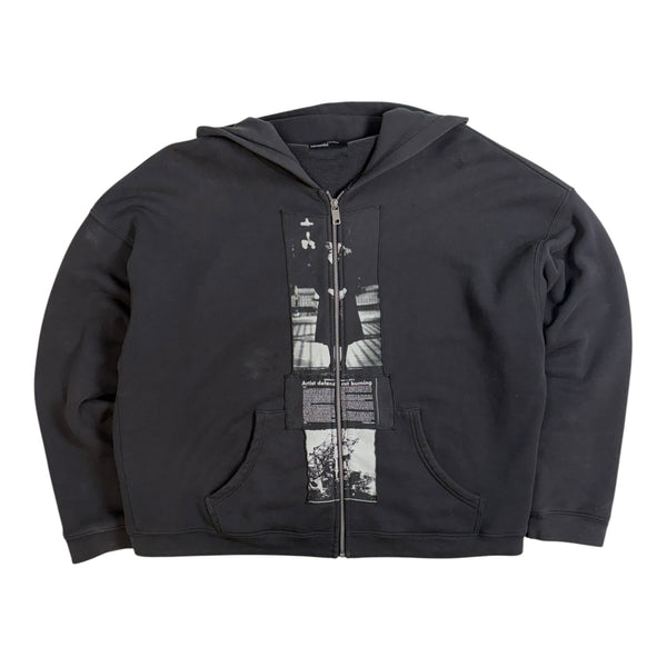 Enfants Riches Déprimés Artist Defends Baggy Assemblage Zip-Up Hoodie Faded Black