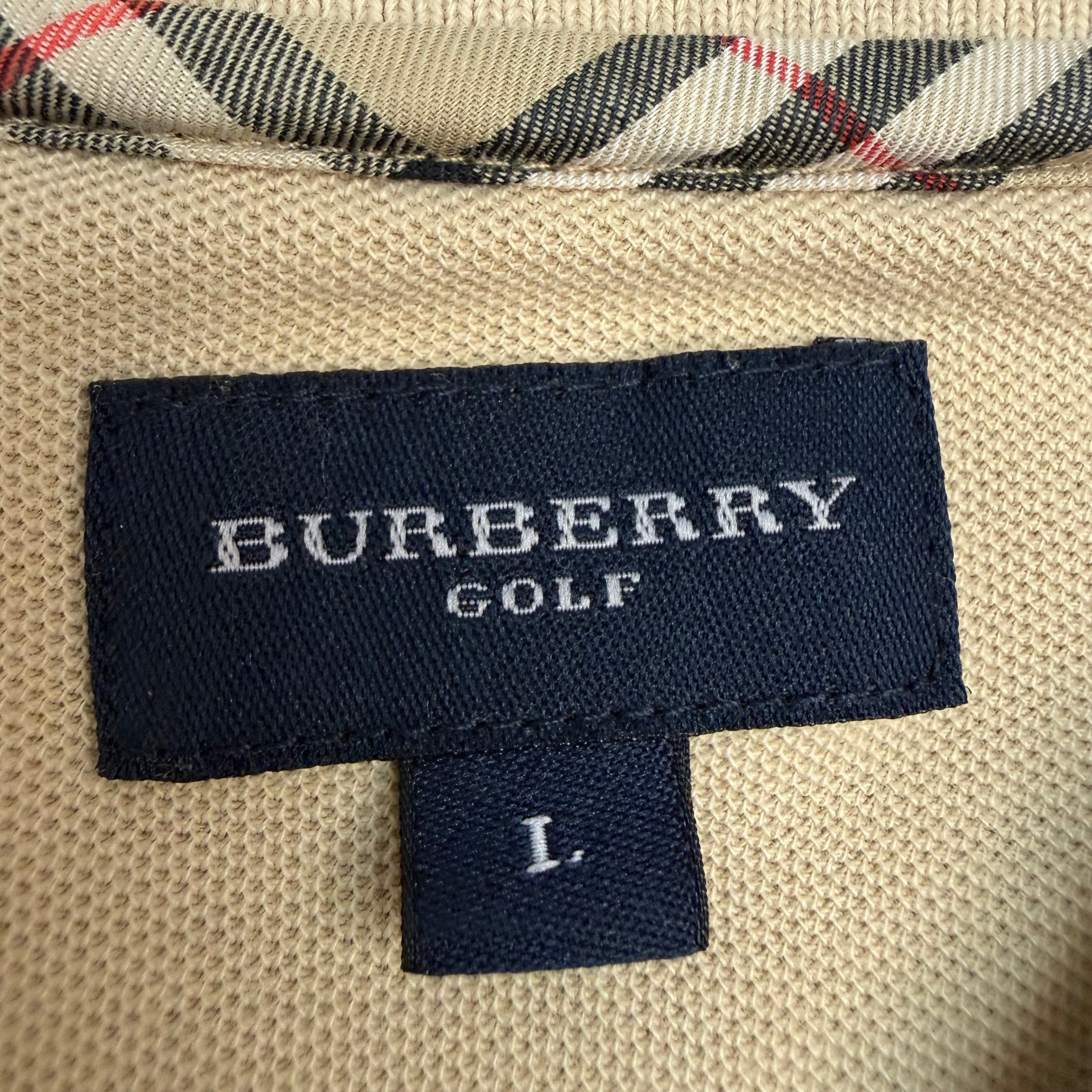 Vintage Burberry Golf Longsleeve Polo Tan