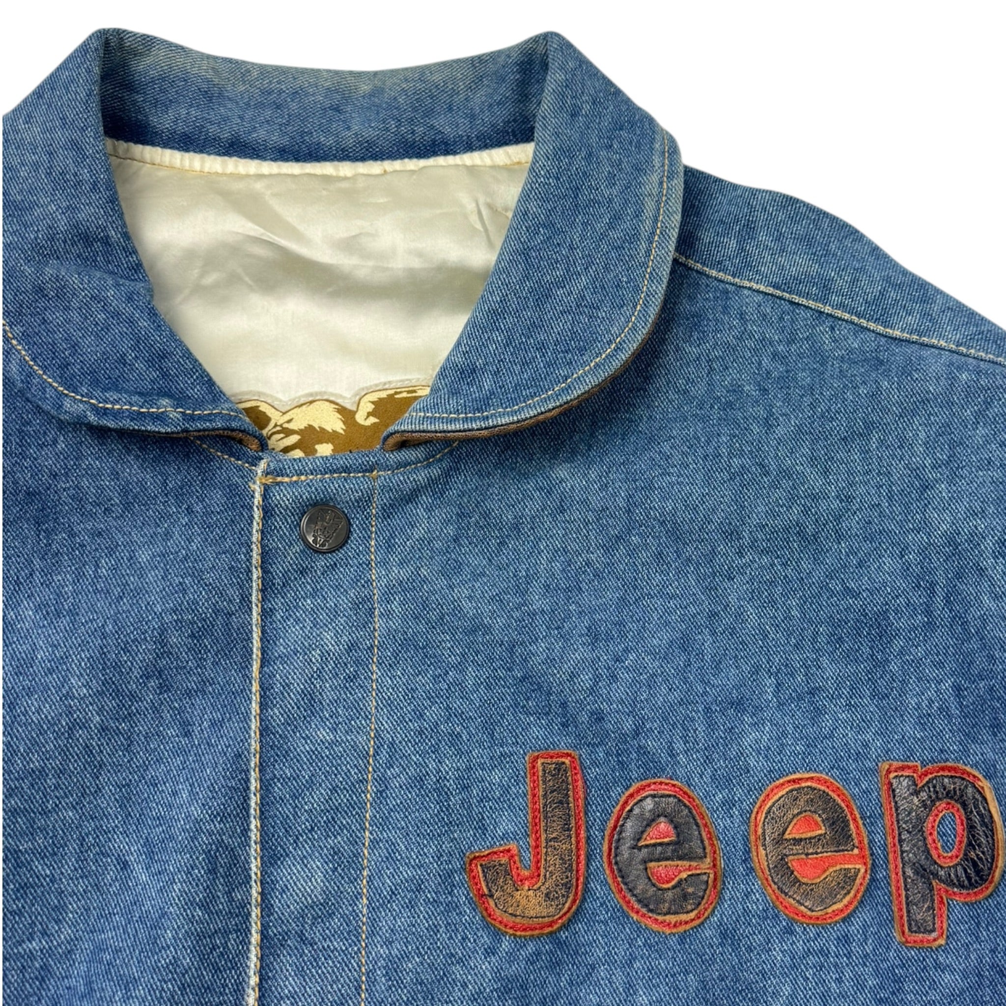 Vintage Jeff Hamilton Jeep USA Leather Sleeve Jacket