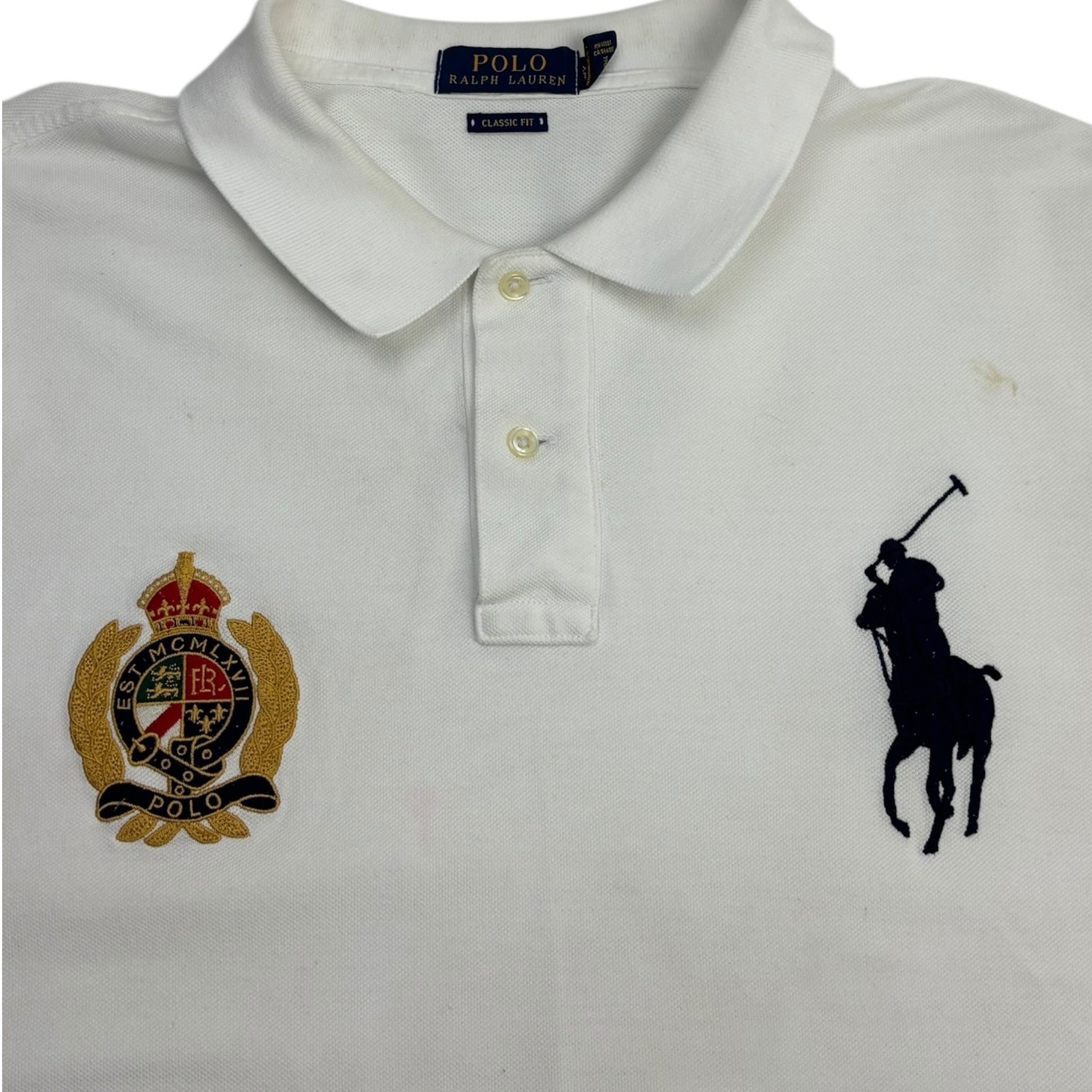 Vintage Polo Ralph Lauren Big Pony Polo Shirt White