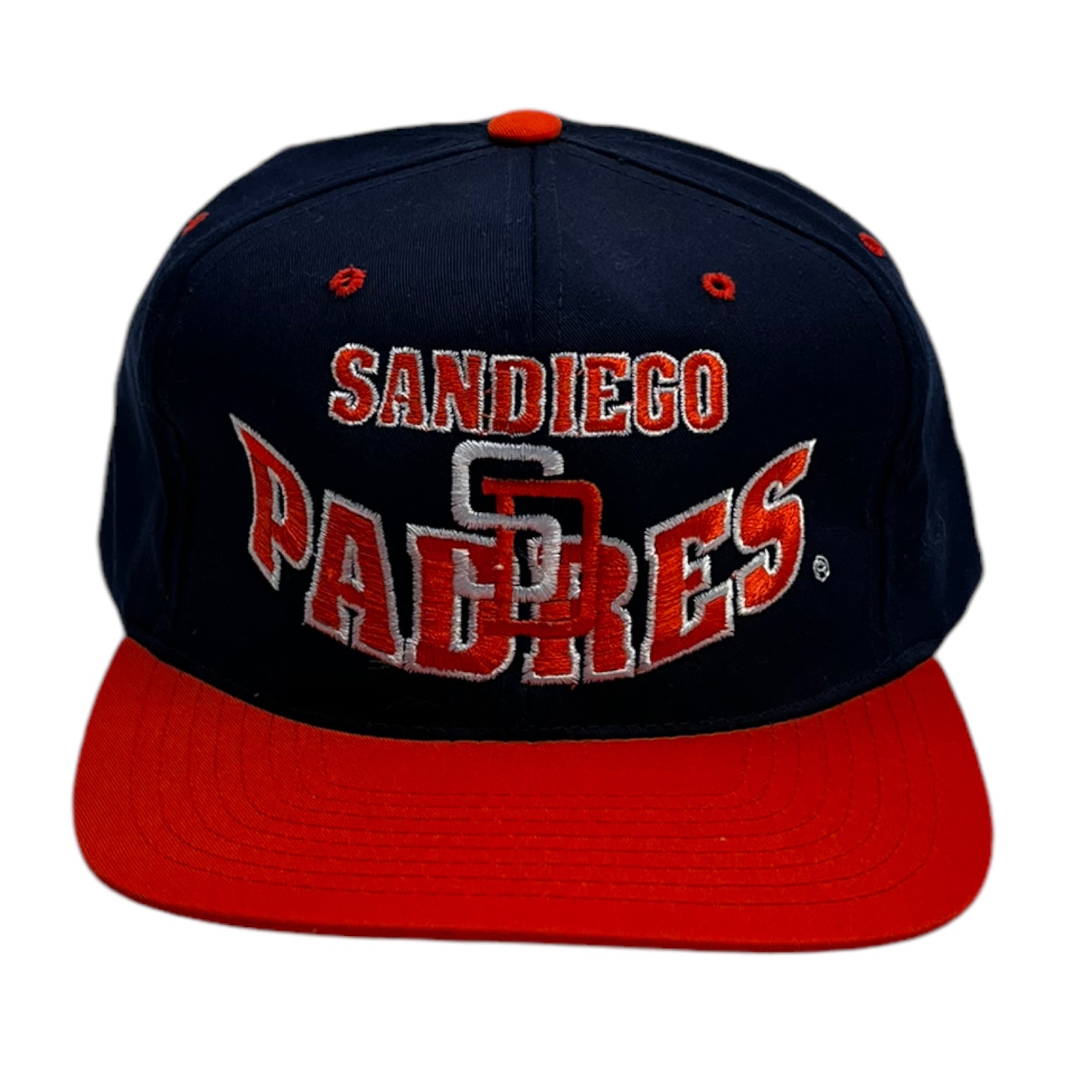 Vintage Sandiego Padres Script Logo Hat Navy/Orange