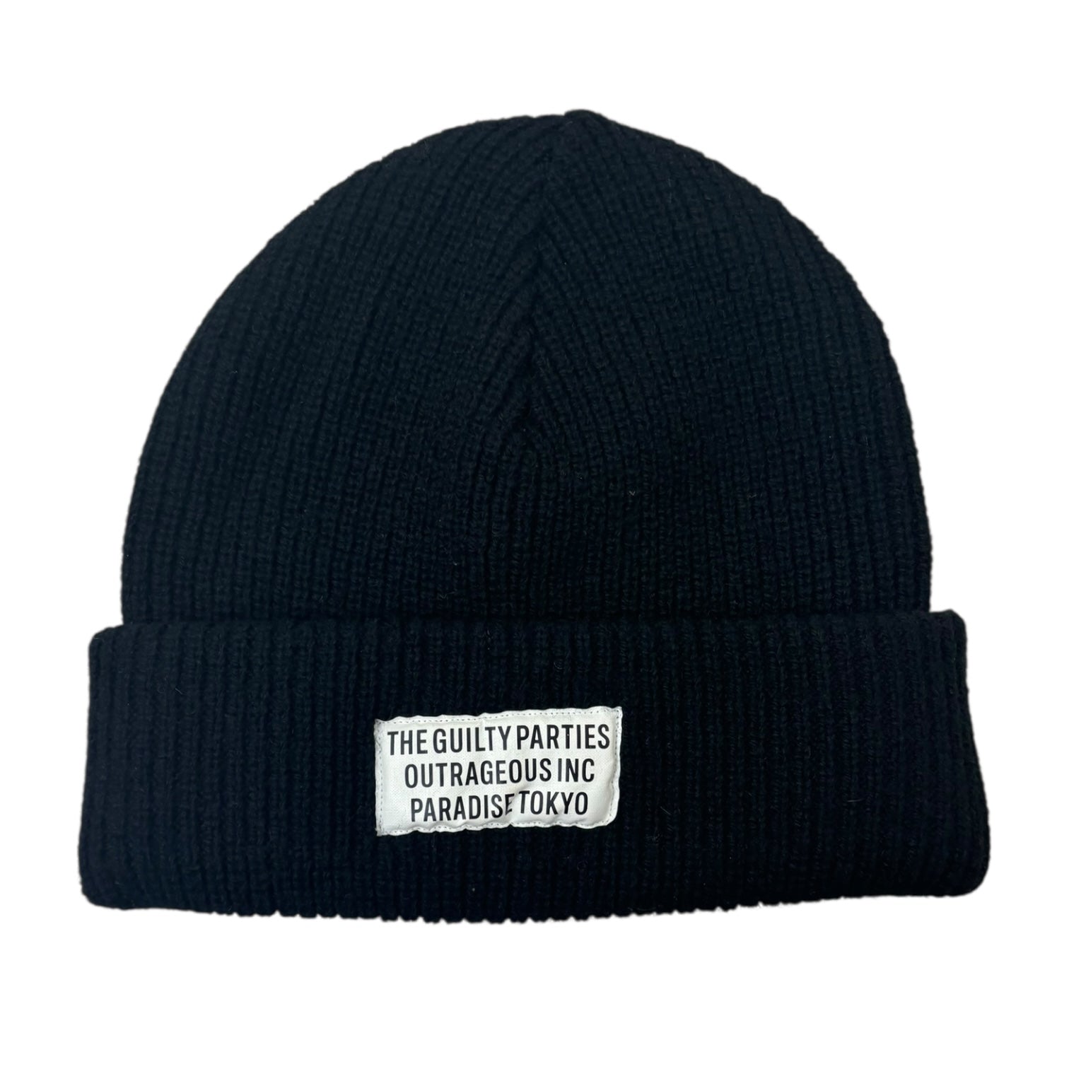 The Guilty Parties “Outrageous Inc.” Ribbed Beanie Black
