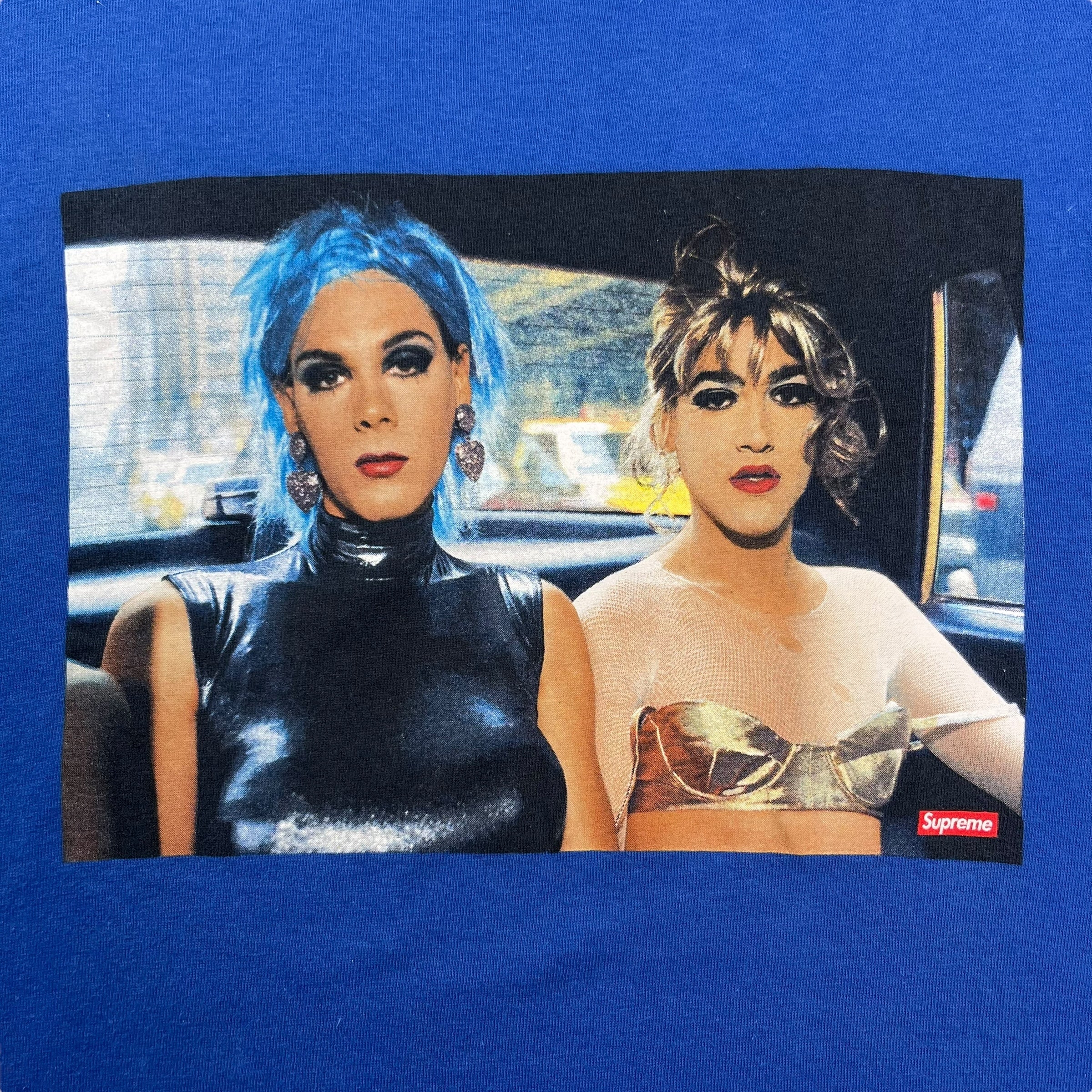 Supreme Nan Goldin Misty and Jimmy Paulette Tee Blue