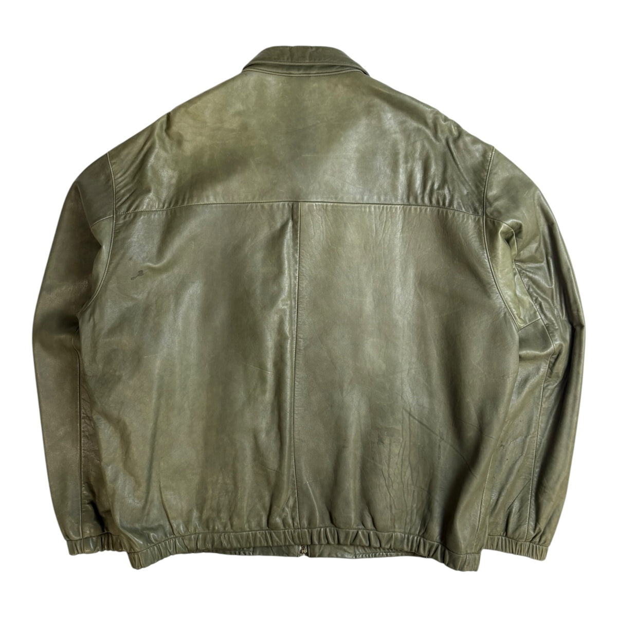 Vintage Polo Ralph Lauren Lined Harrington Leather Jacket Green