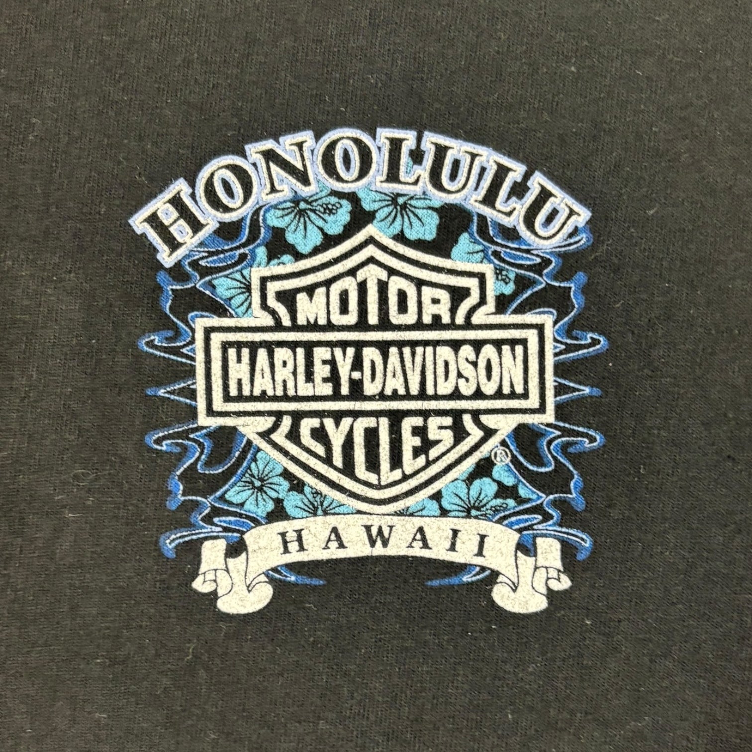 Vintage Harley Davidson Honolulu Hawaii V-Twin Engine LS T-Shirt Black