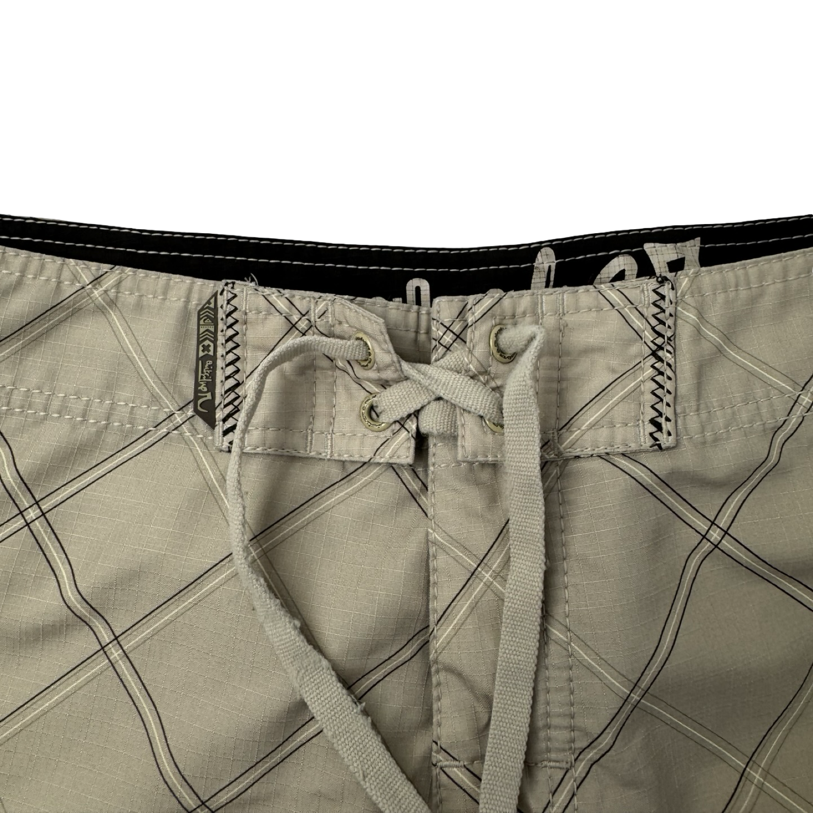 Y2K Quiksilver Embroidered Surf Board Shorts Beige