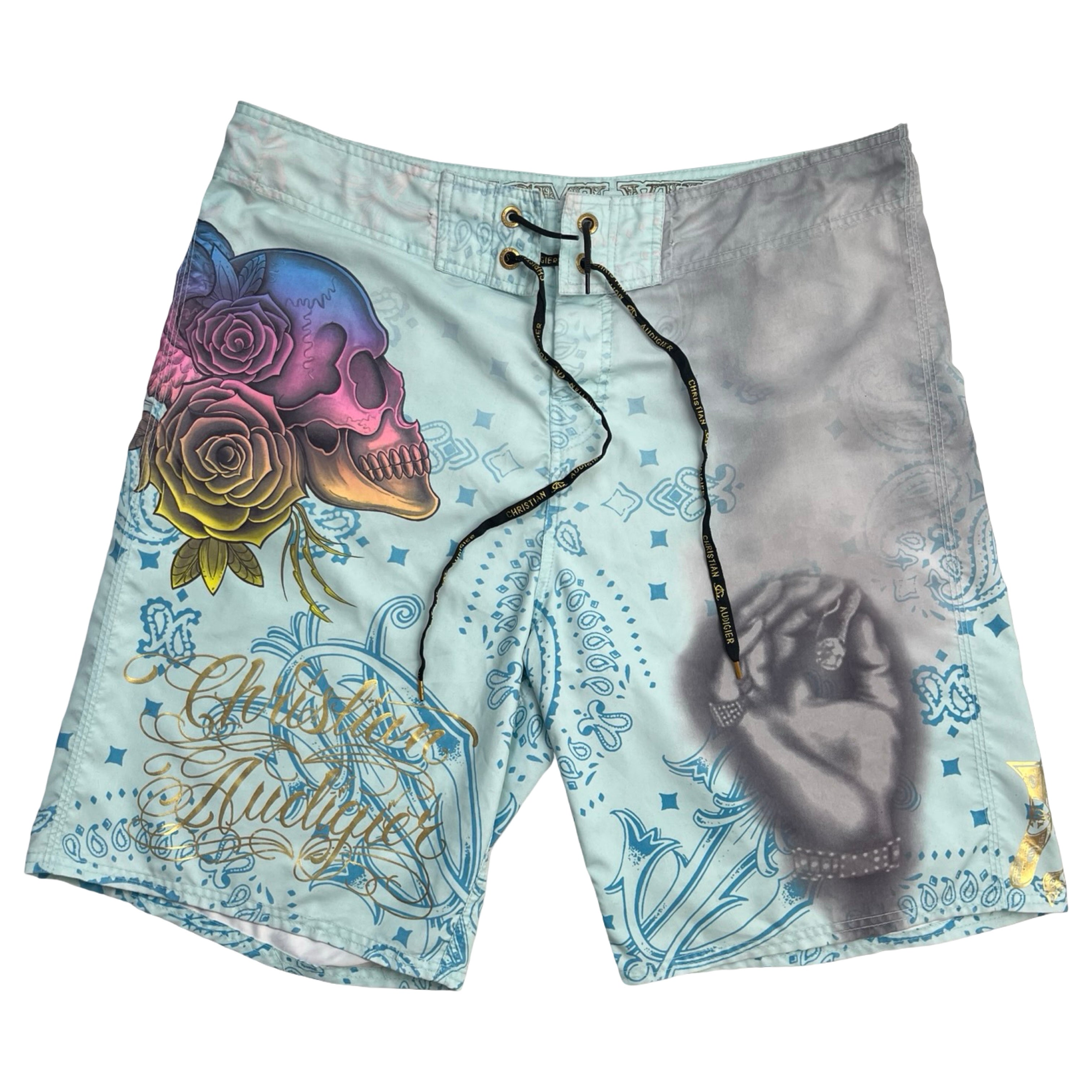 Vintage Y2K Christian Audigier Boardshorts