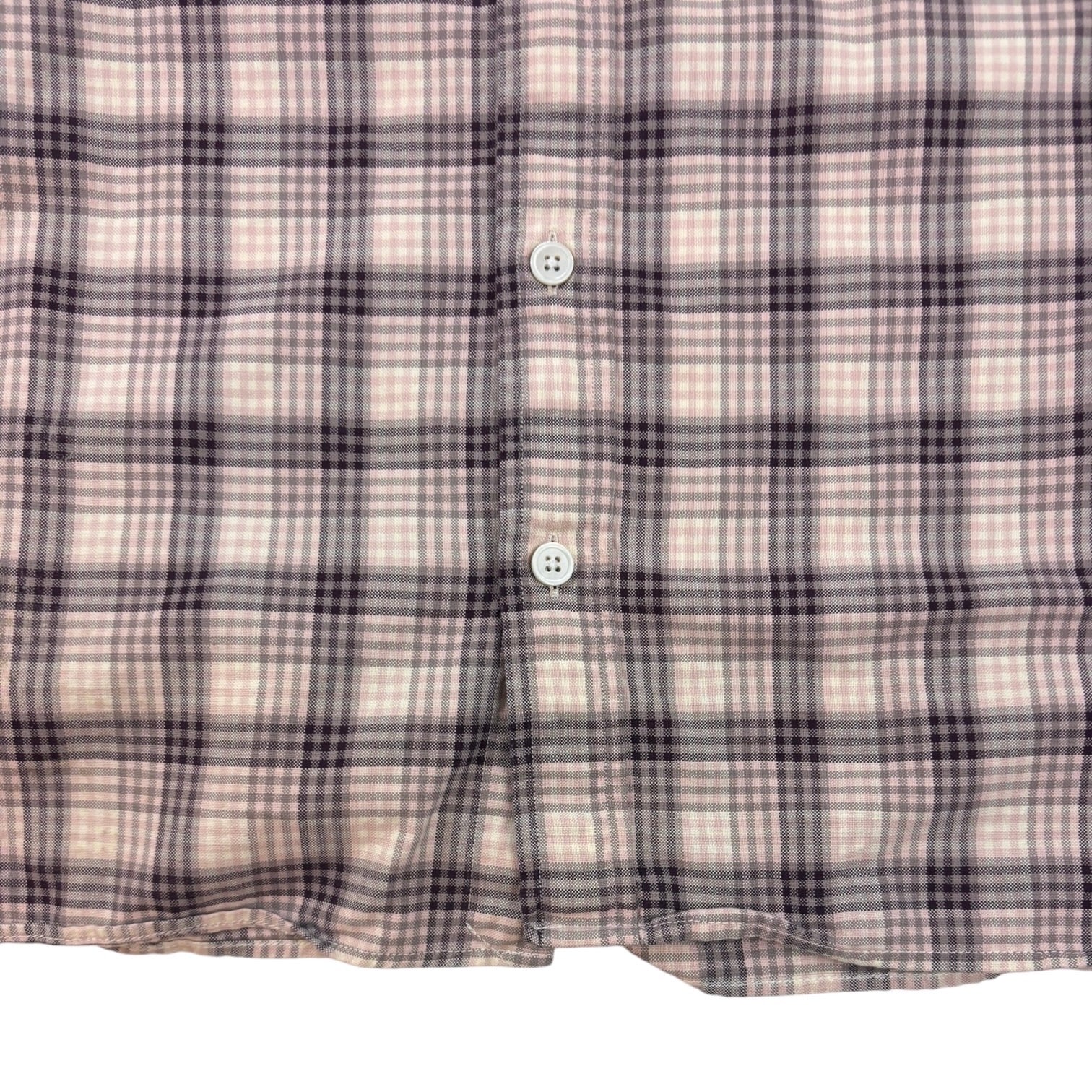 Tom Ford Plaid Check Cotton Button-Up Pink