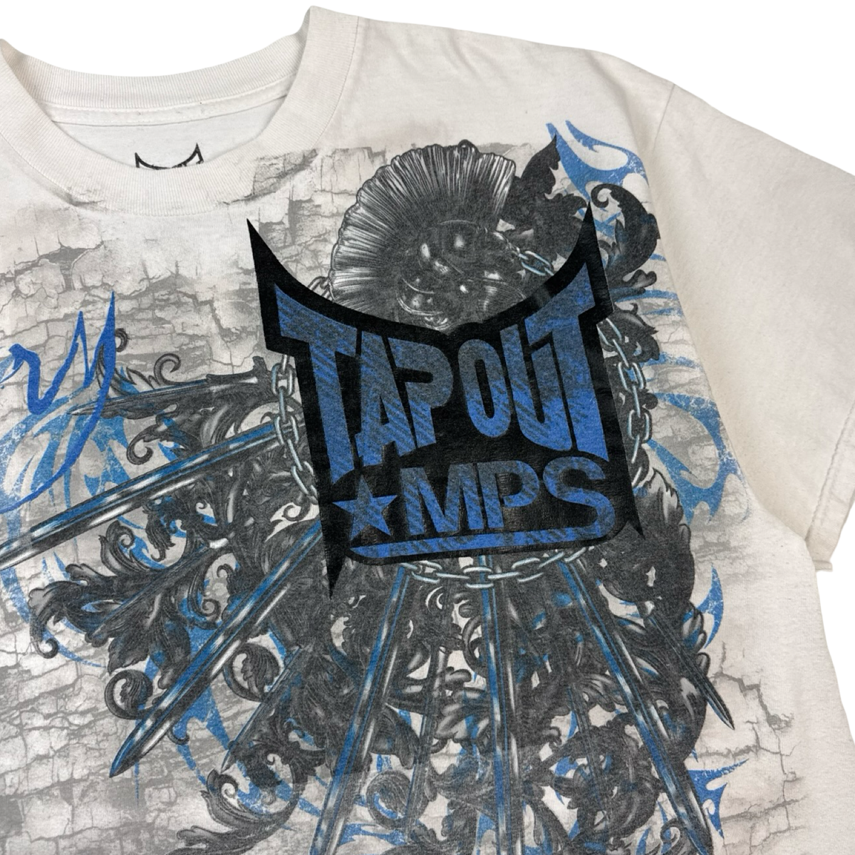 Vintage Y2K Tapout MPS Cyber Mall Goth T-Shirt White