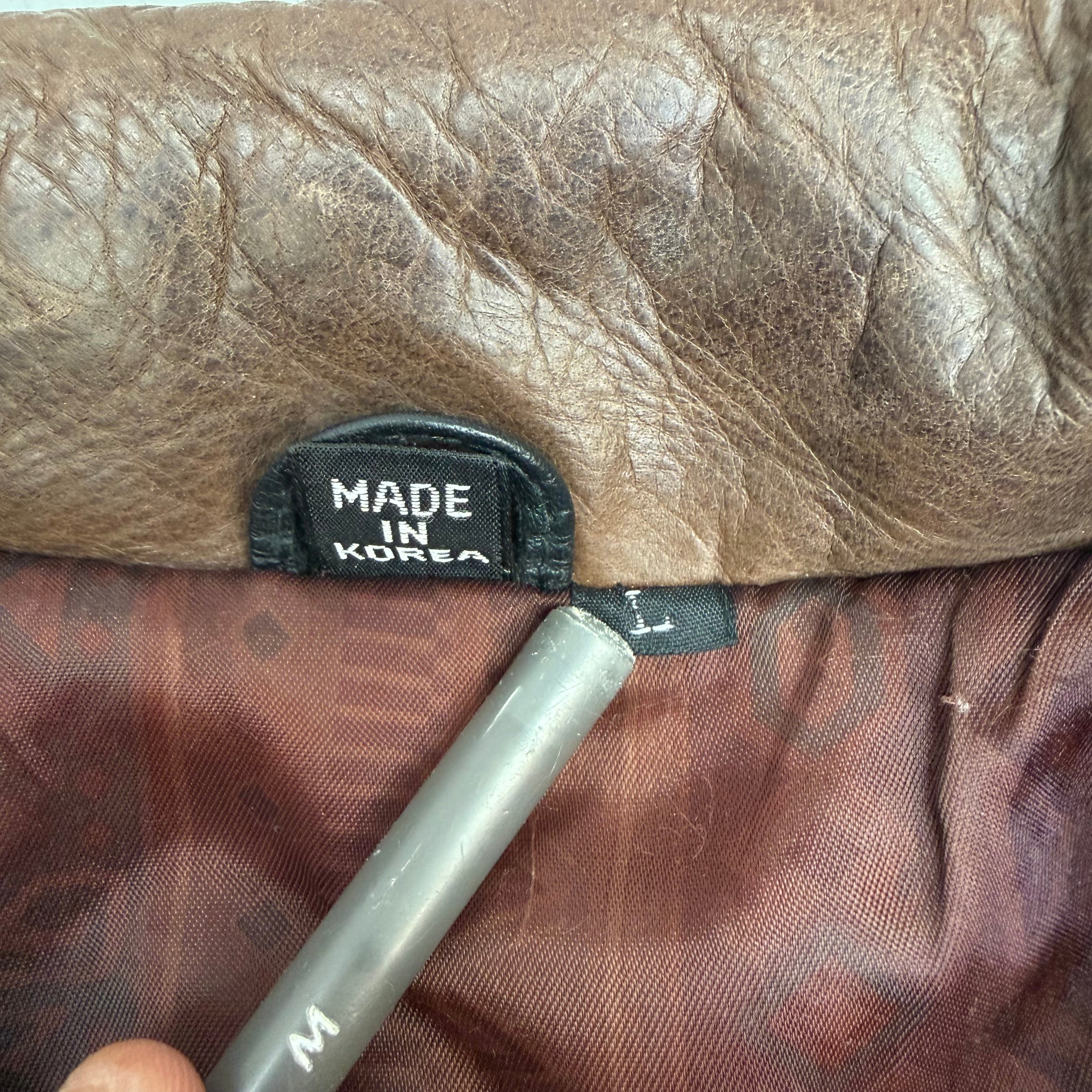 Vintage Leather Flight Bomber Jacket Black