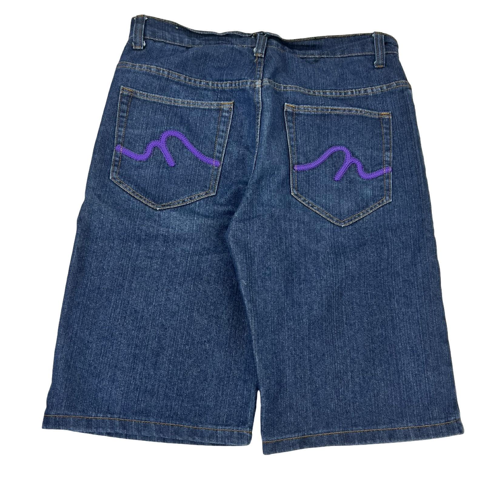 Mecca Dark Wash Embroidered Denim Shorts